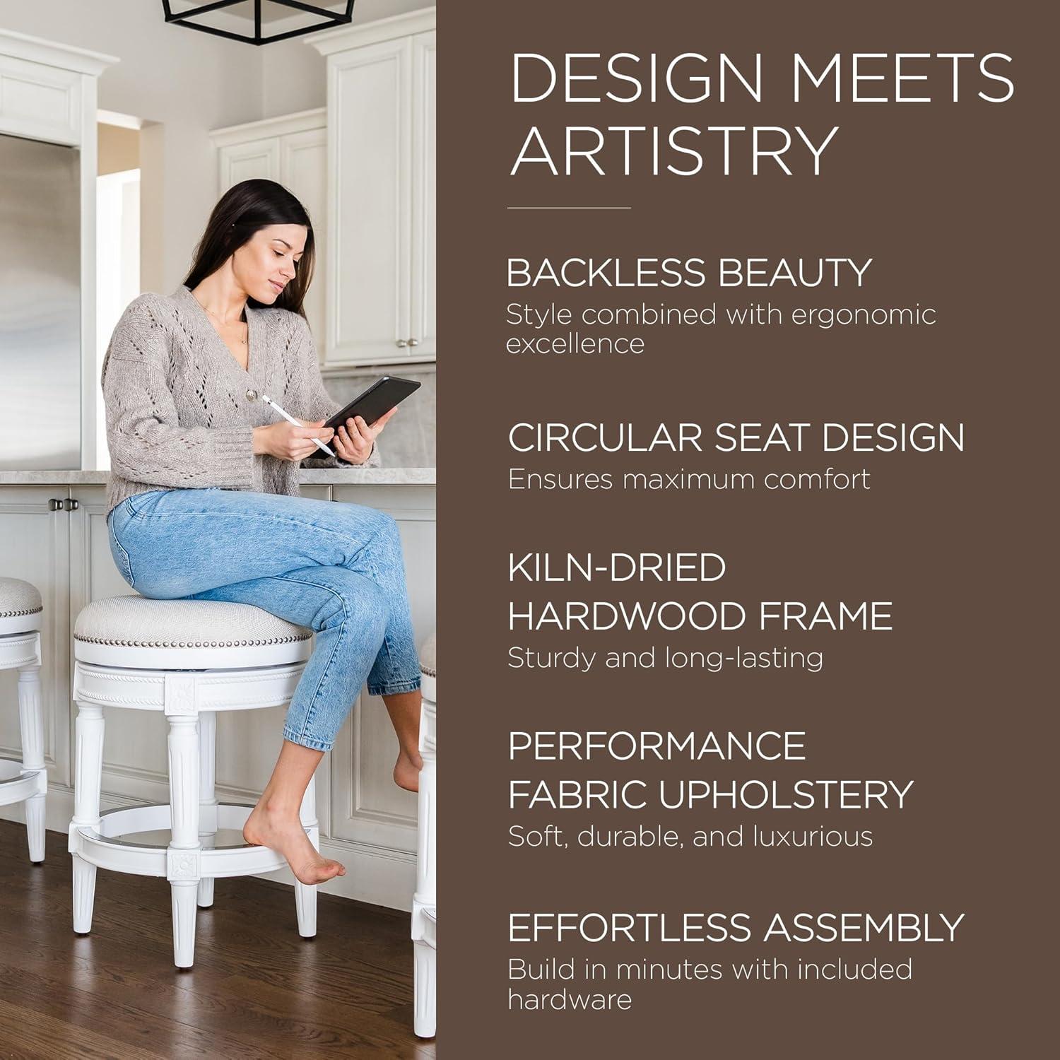 Maven Lane Maven Lane Pullman Backless Stool with Fabric Upholstery