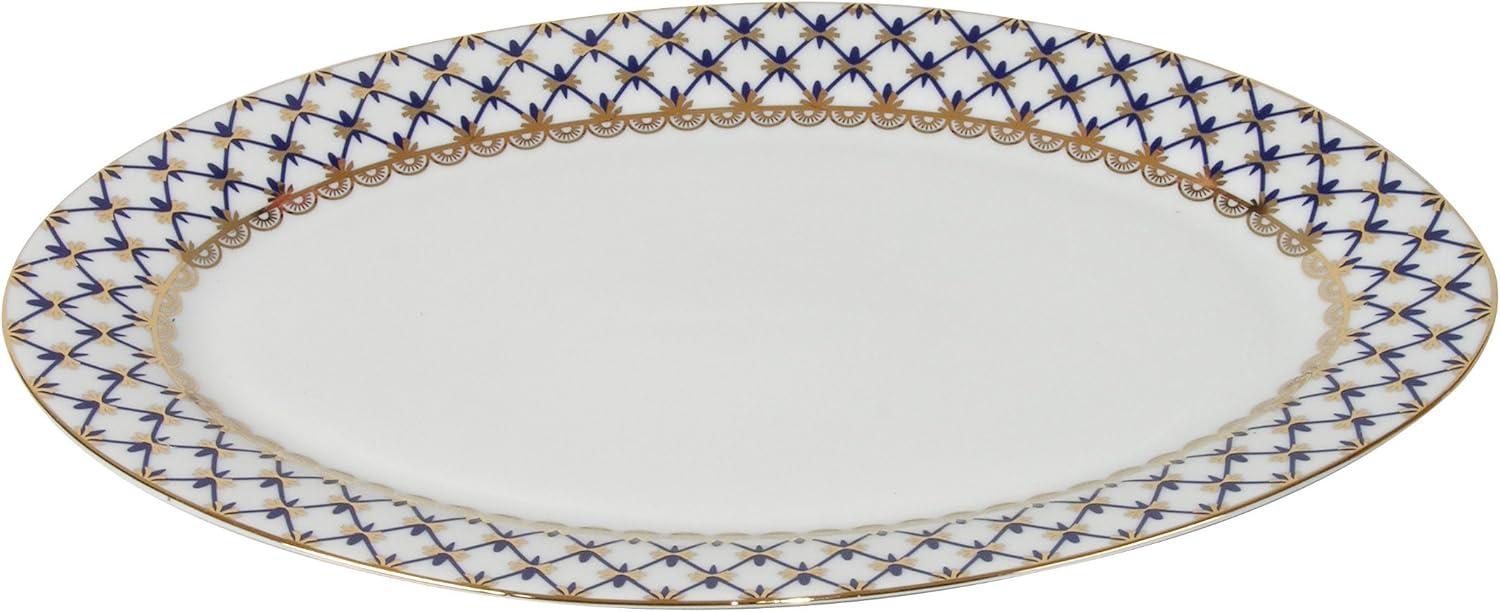 Cobalt Blue and Gold Porcelain Dinnerware Set, Service for 8