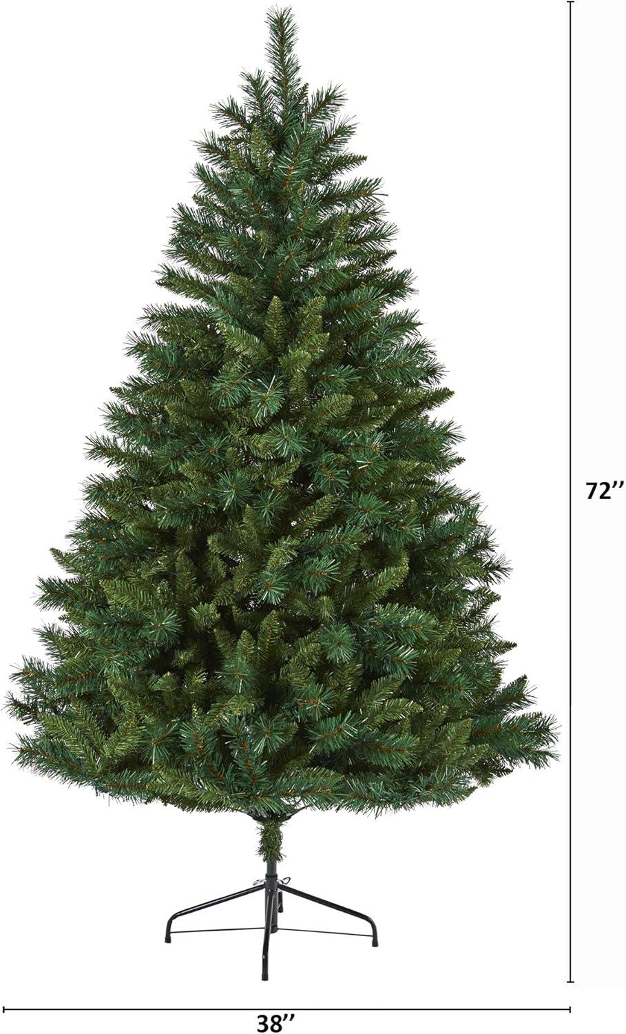 Nearly Natural 6' Rocky Mountain Mixed Pine Prelit LED Artificial Christmas Tree