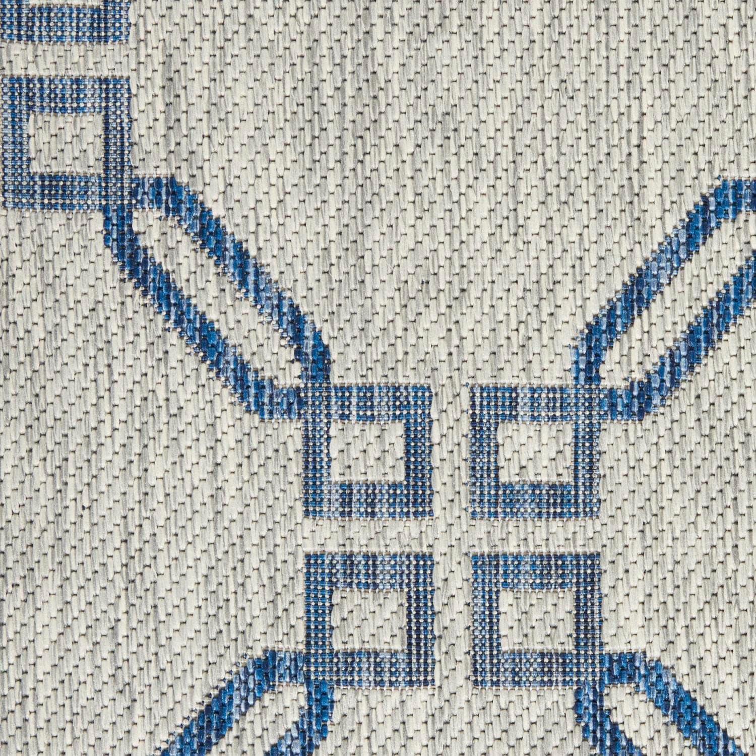 Nourison Garden Party GRD02 Indoor/outdoor Area Rug - Ivory Blue 2'2" x 7'6"