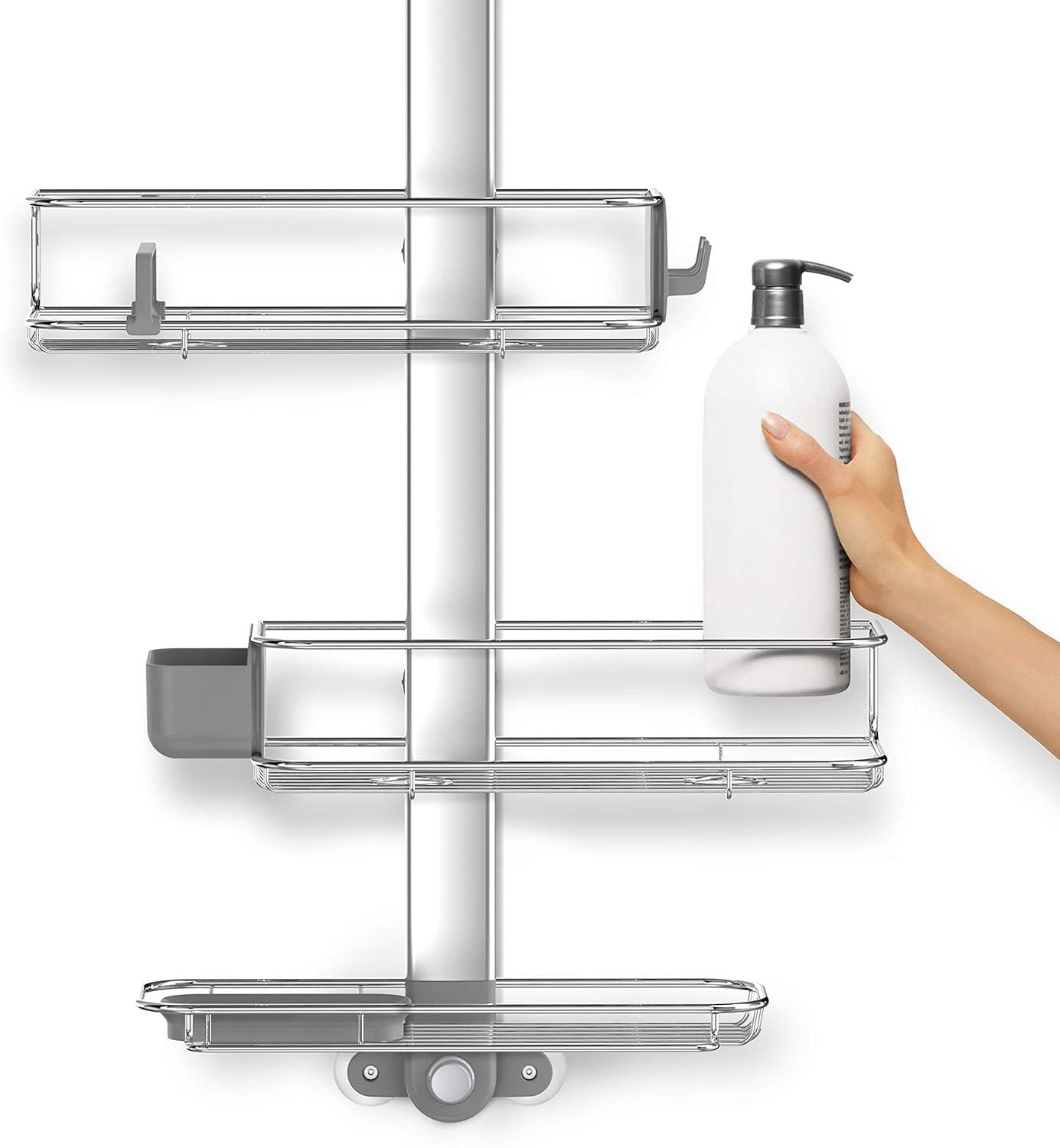 Simplehuman Adjustable Shower Caddy, Stainless Steel and Anodized Aluminum