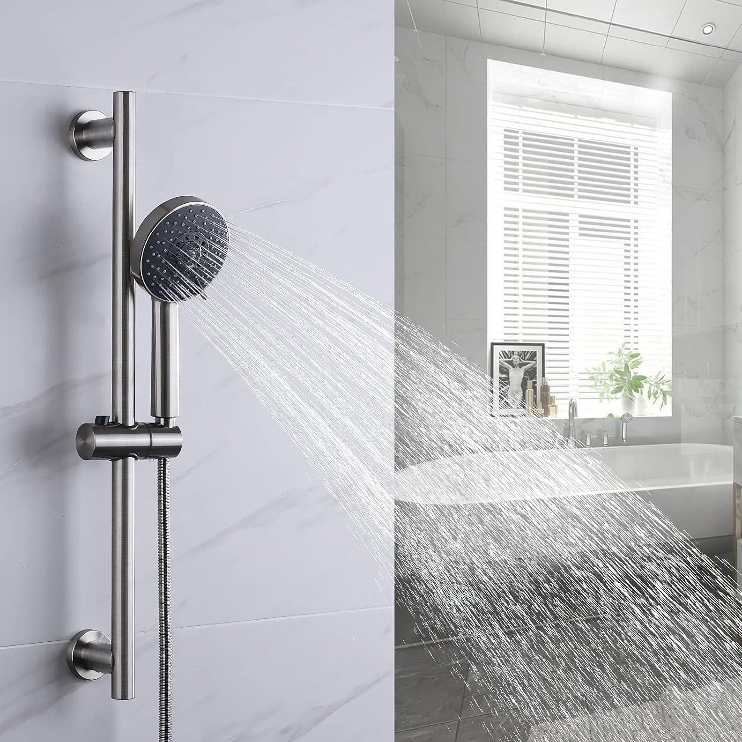 5-Spray Multifunction Deluxe Wall Bar Shower Kit with Hand Shower in Polished Chrome