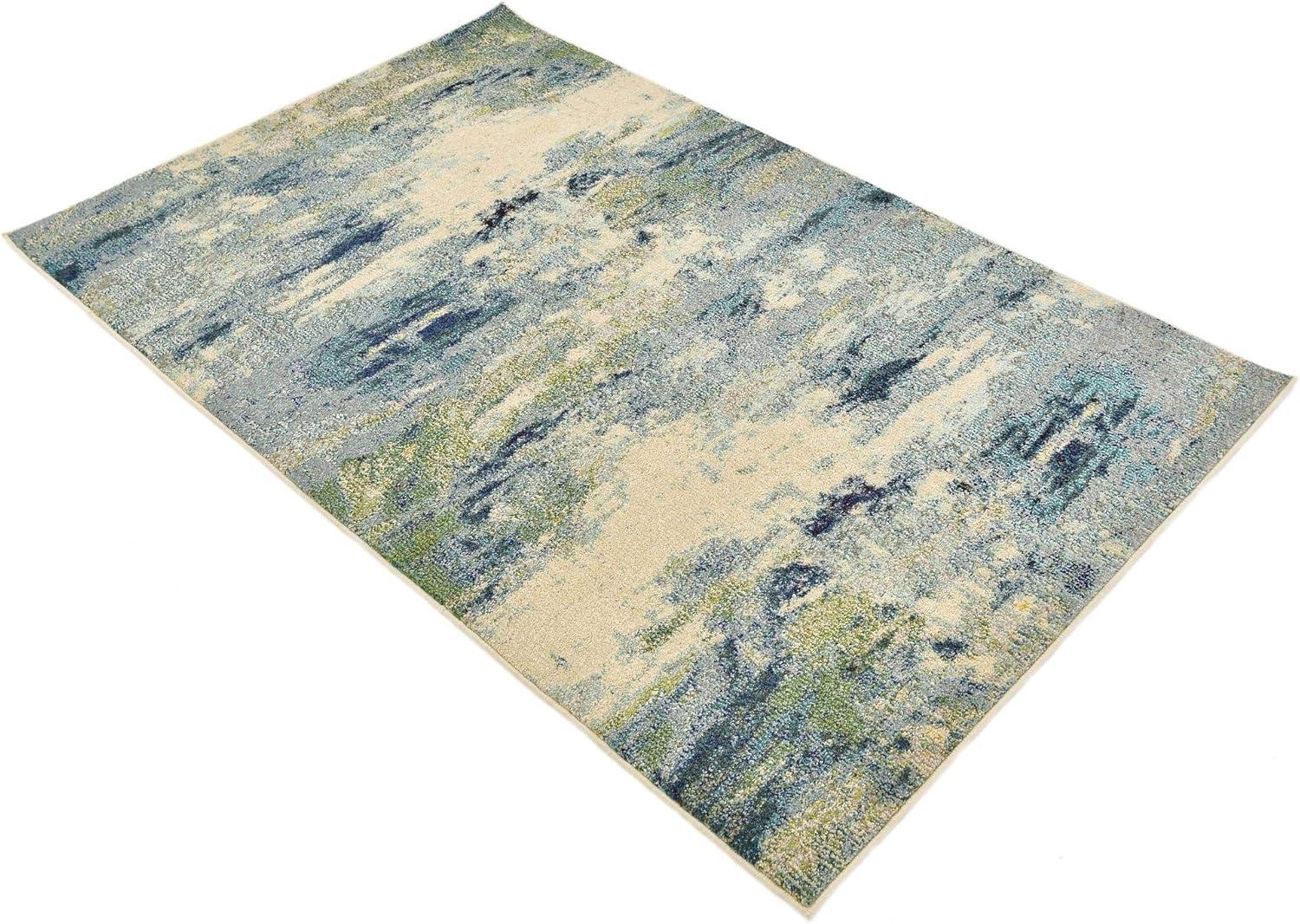 Unique Loom Chromatic Collection Area Rug - Avalon (4' 1" x 6' 1" Rectangle Light Blue/Gray)