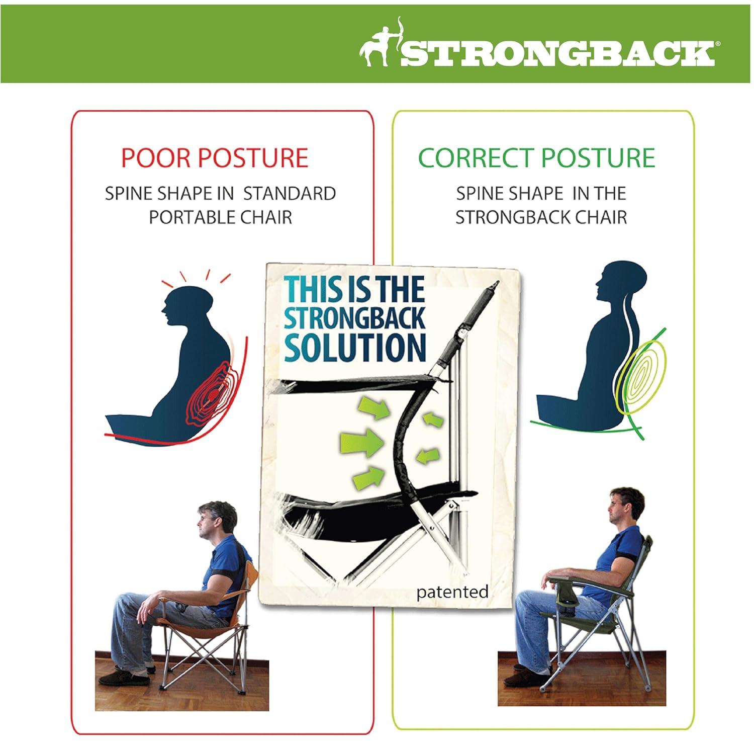 Strongback Low Gravity Beach Chair with Lumbar Back Support, Folding Lime Green