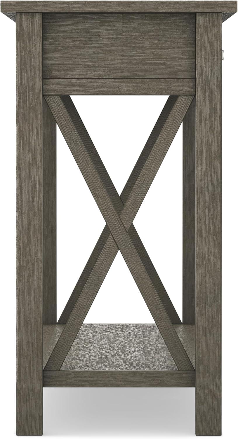 Contemporary Farmhouse Gray Wood Console Table with Storage