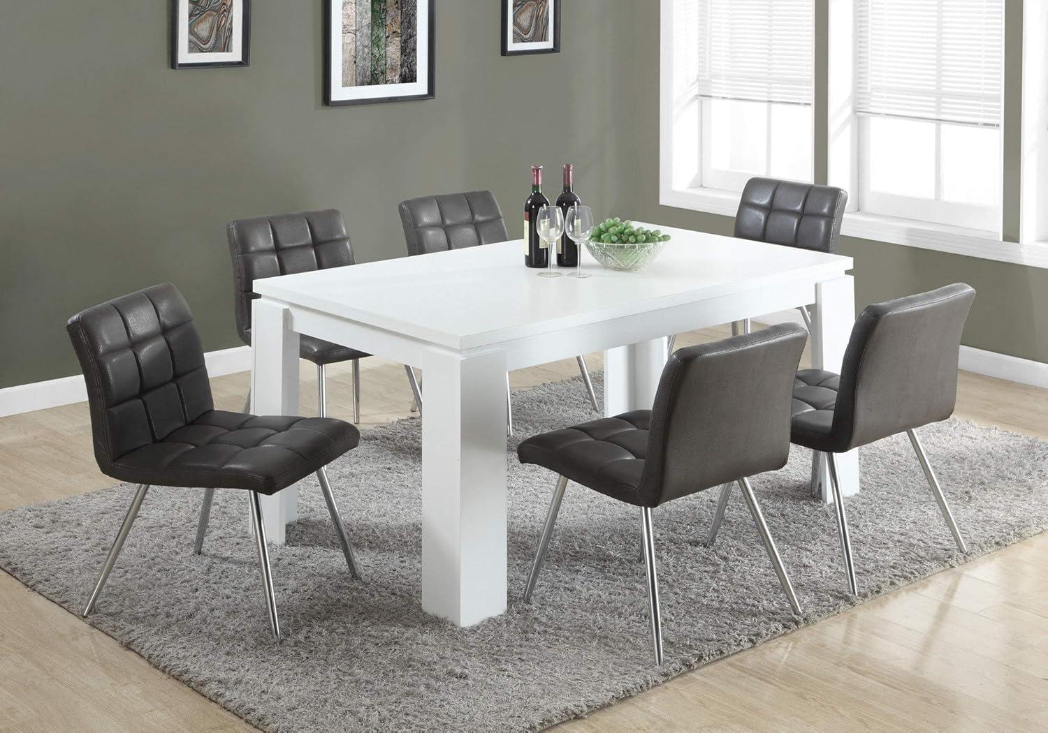 Monarch Specialties Dining Table, 60" Rectangular, Kitchen, Dining Room, White , 30.5" H, Indoor