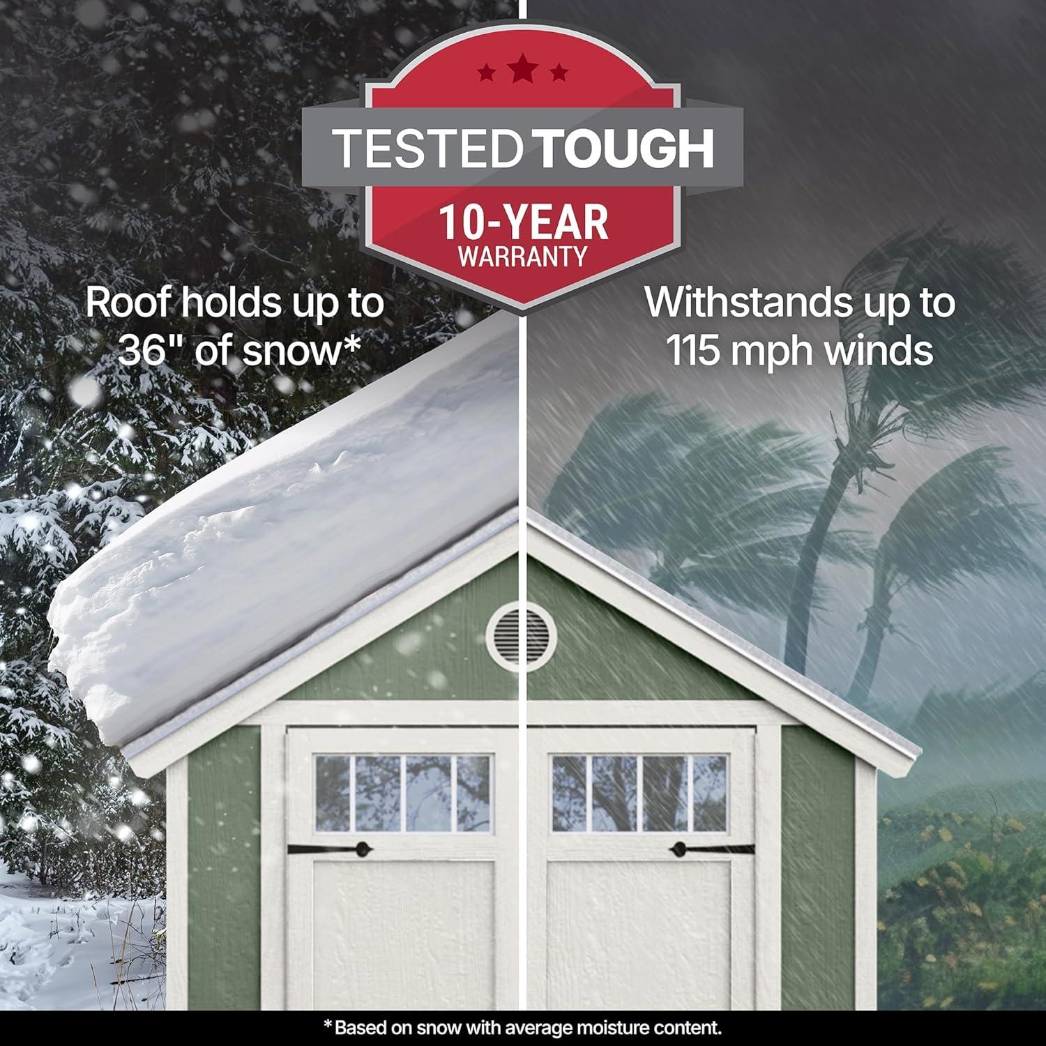 Handy Home Garden 6 ft. W x 8 ft. D Wood Storage Shed with Floor