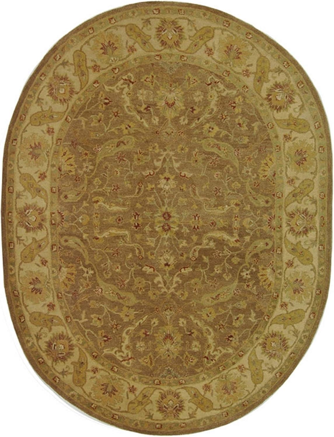 SAFAVIEH Antiquity Beaufort Traditional Floral Wool Area Rug, Brown/Gold, 7'6" x 9'6"