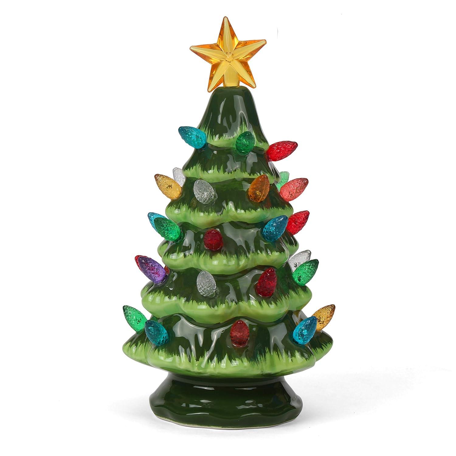 Ceramic Christmas Tree That Lights Ups-Inspired Vintage Christmas Tree-Indoor Christmas Decorations
