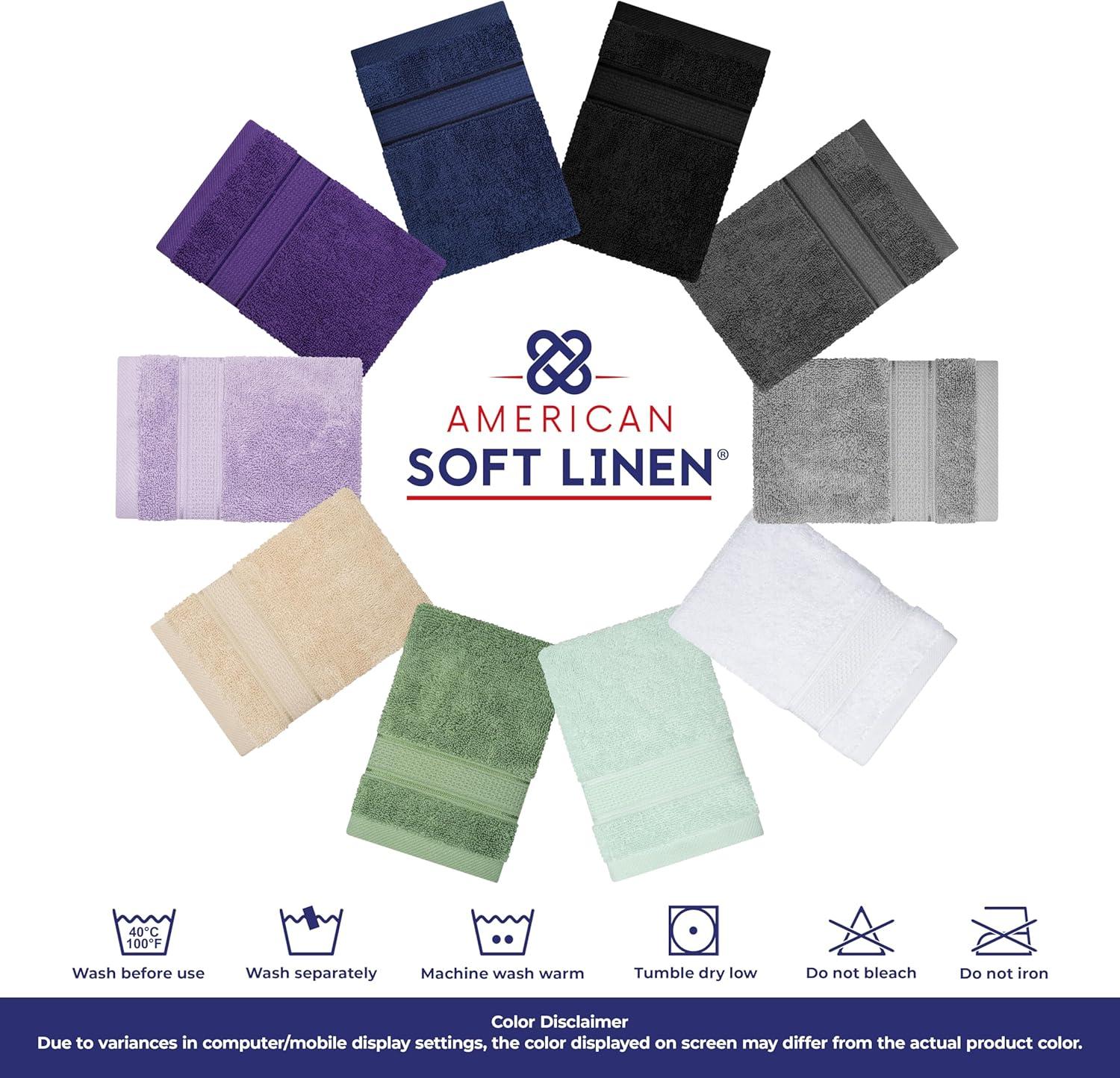 American Soft Linen Premium Salem Collection 100% Cotton Turkish Bathroom Towels, Fluffy Bath Towels for Bathroom