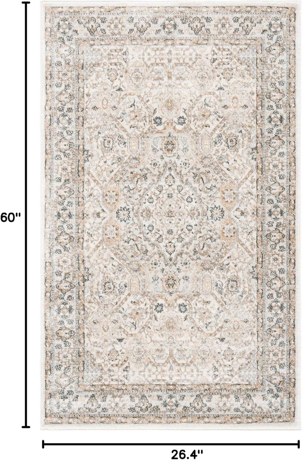 Isabella ISA916 Power Loomed Accent Rug - Cream/Beige - 2'2"x5' - Safavieh.