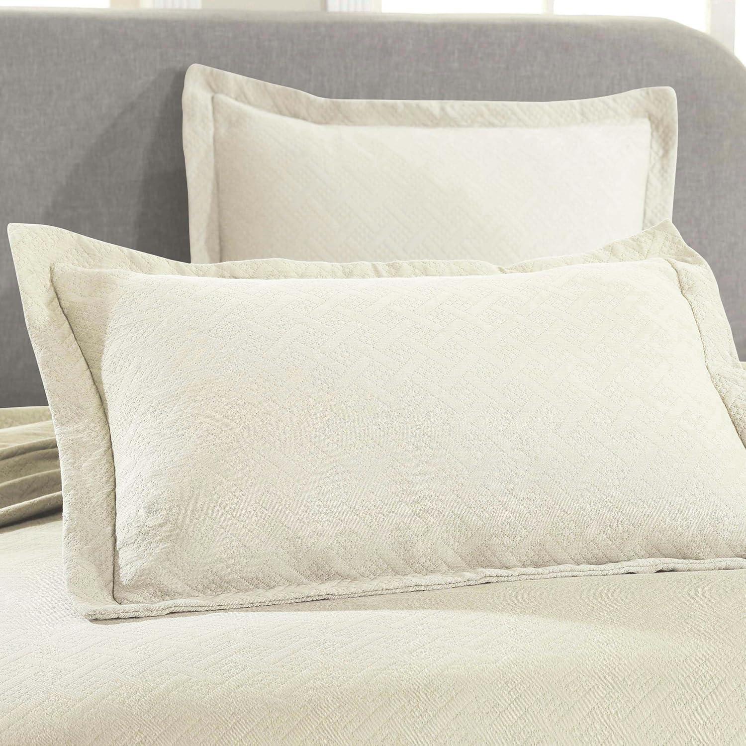 Superior Superior Cotton All Season Basketweave Medium Weight Bedspread Set with Shams