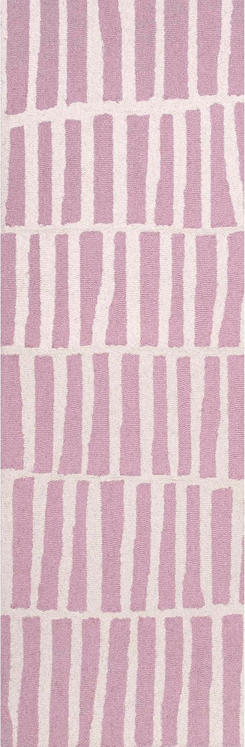 Nuloom Lemuel Geometric 8x10 Wool Indoor Area Rug for Living Room Bedroom Dining Room Kitchen, Navy/Ivory