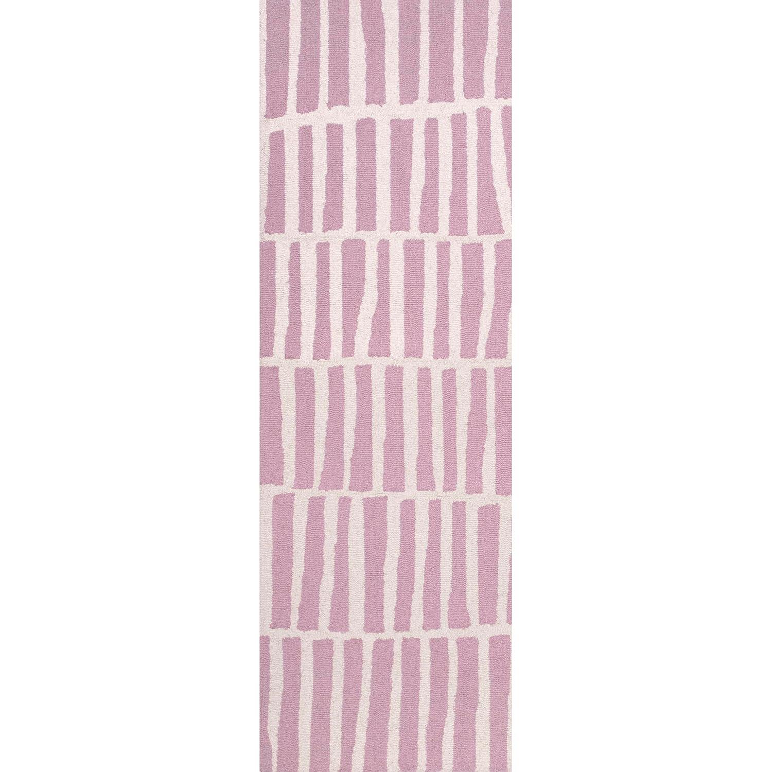 Nuloom Lemuel Geometric 8x10 Wool Indoor Area Rug for Living Room Bedroom Dining Room Kitchen, Navy/Ivory