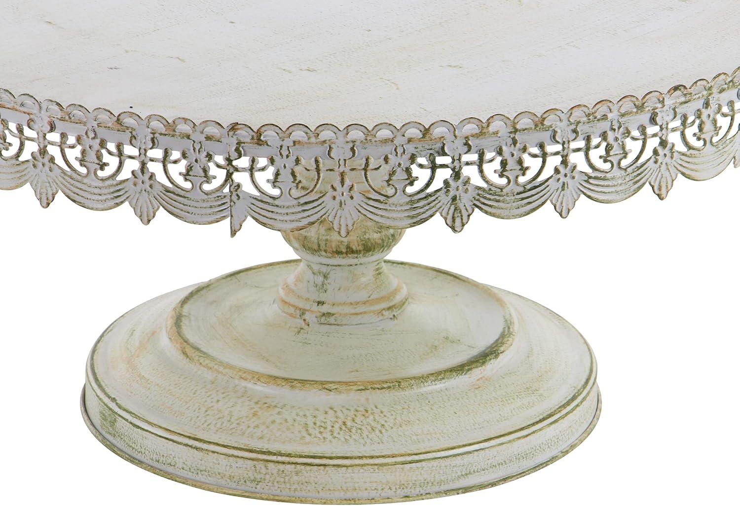 White Lace Inspired Ceramic Pedestal Cake Stand, 22"