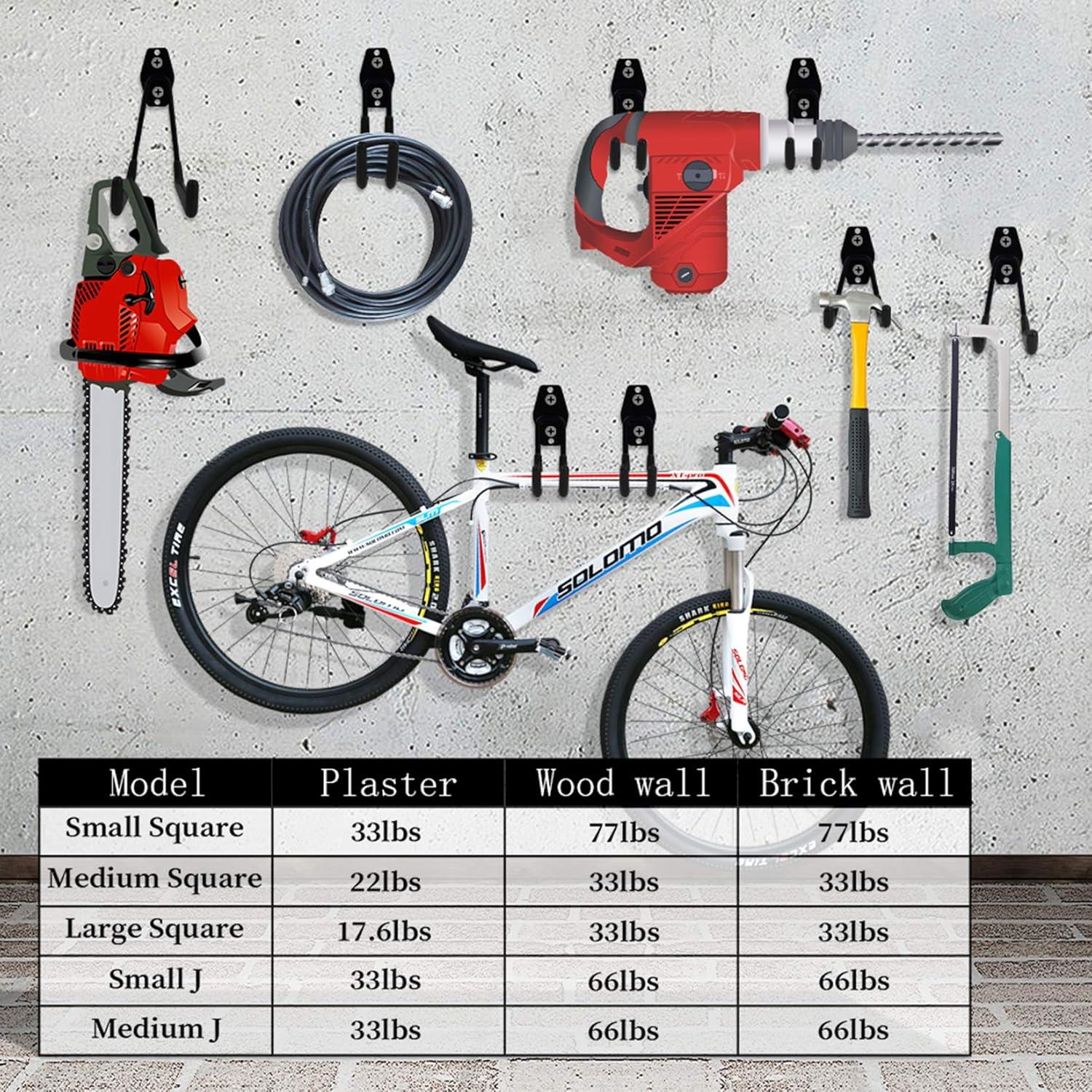 Garage Hooks Heavy Duty 12 Pack Steel Garage Storage Hooks Tool Hangers for Garage Wall Utility Wall Mount Garage Hooks and Hangers with Anti Slip Coating for Garden Tools Ladders Bulky Items