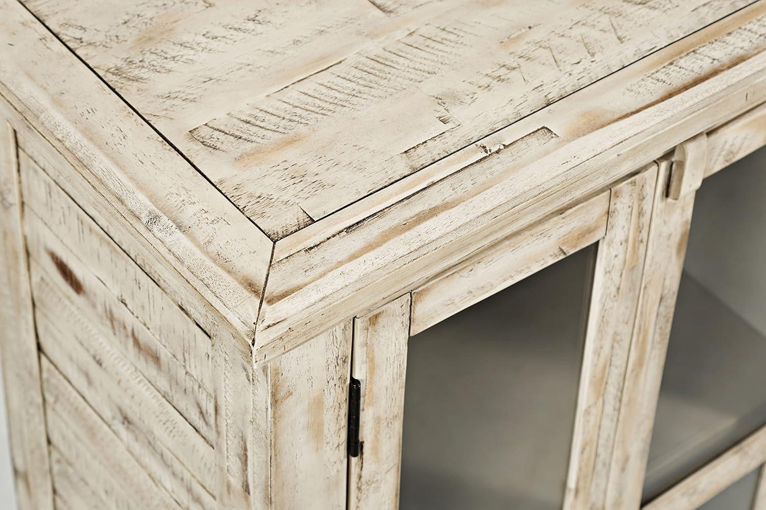 Jofran Rustic Shores 48" Coastal Distressed Acacia Four-Door Accent Cabinet