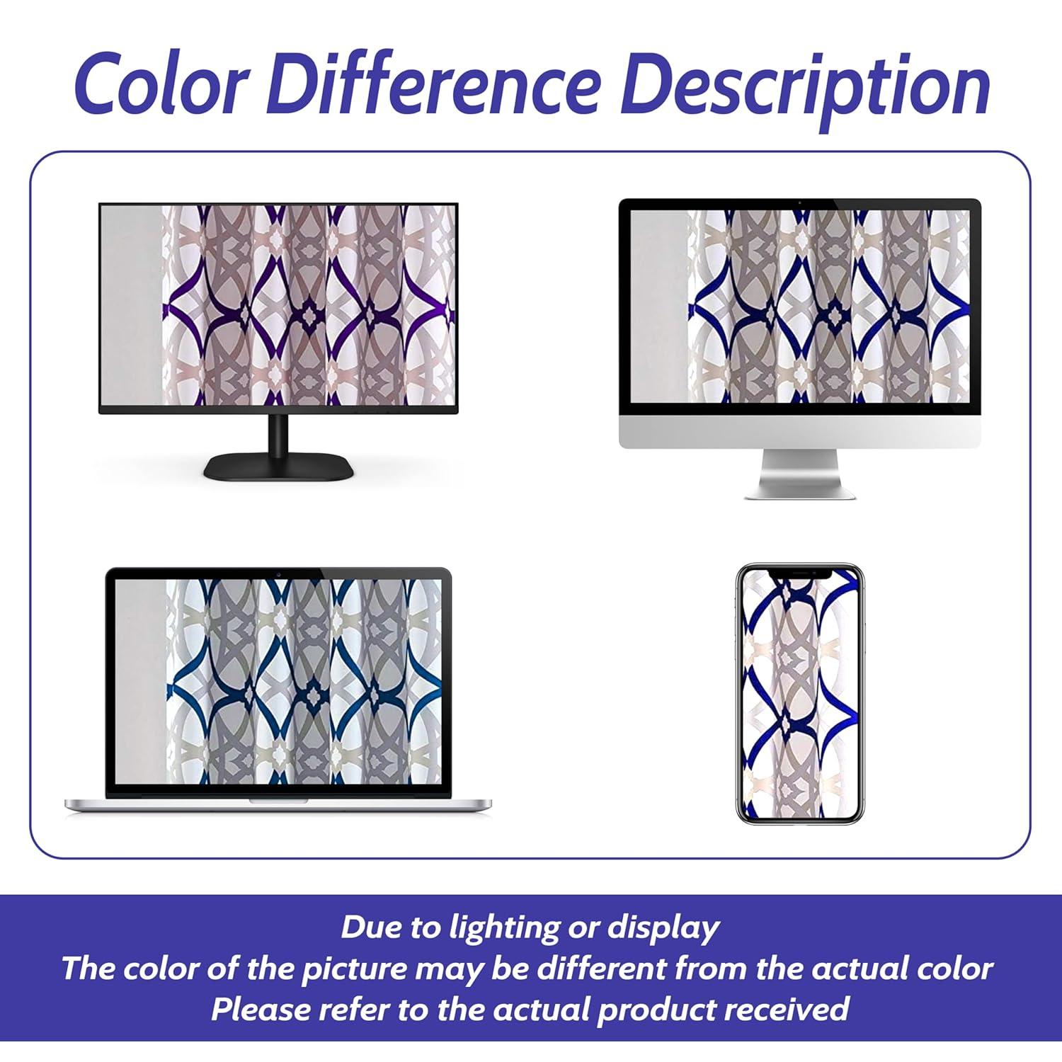 DriftAway Alexander Spiral Geo Trellis Pattern Window Curtain Valance Rod Pocket 52 Inch by 18 Inch Plus 2 Inch Header Navy and Gray 1 Pack