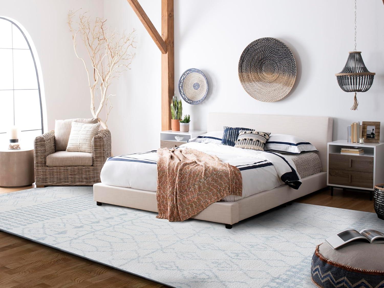 Tulum Ivory/Light Gray 9 ft. x 12 ft. Moroccan Area Rug