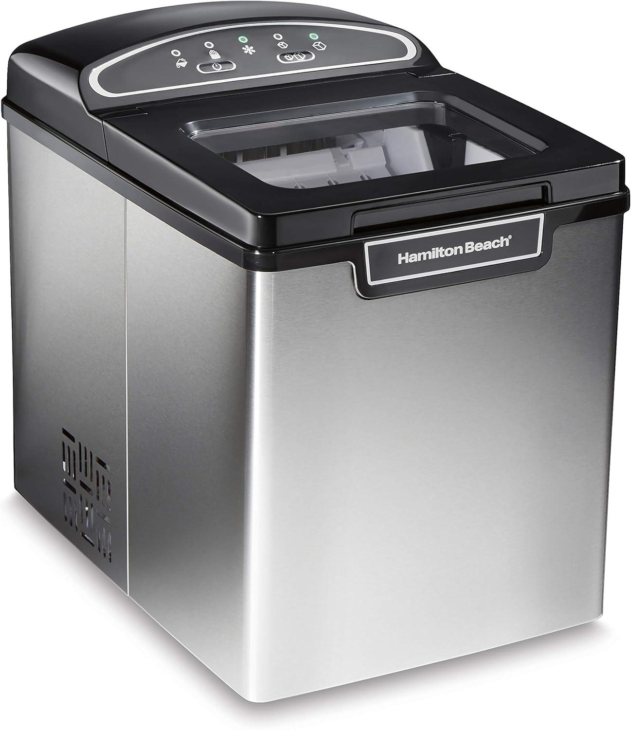 Hamilton Beach Stainless Steel Portable Countertop Ice Maker