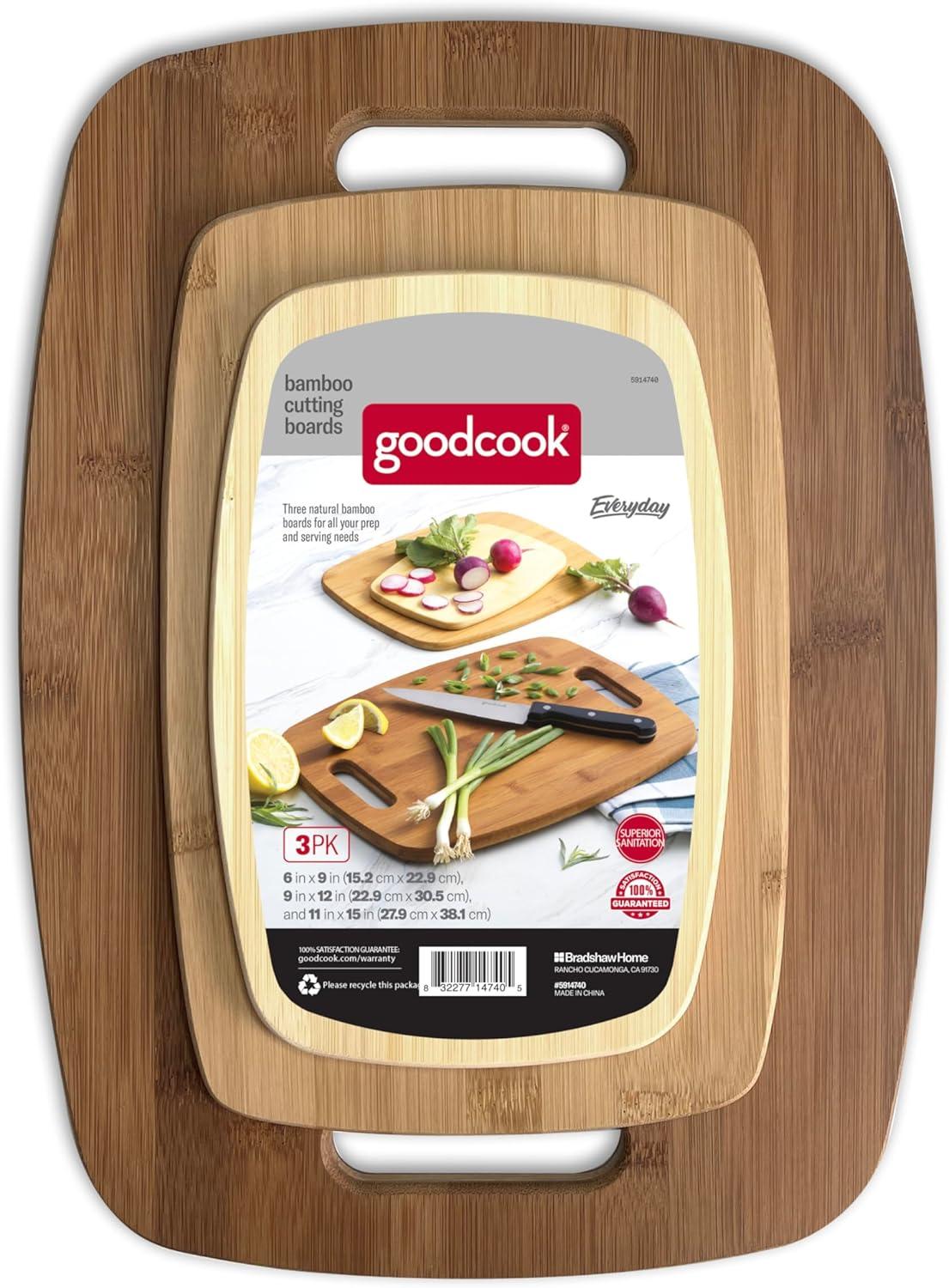 GoodCook Cutting Board, Bamboo 3Pk