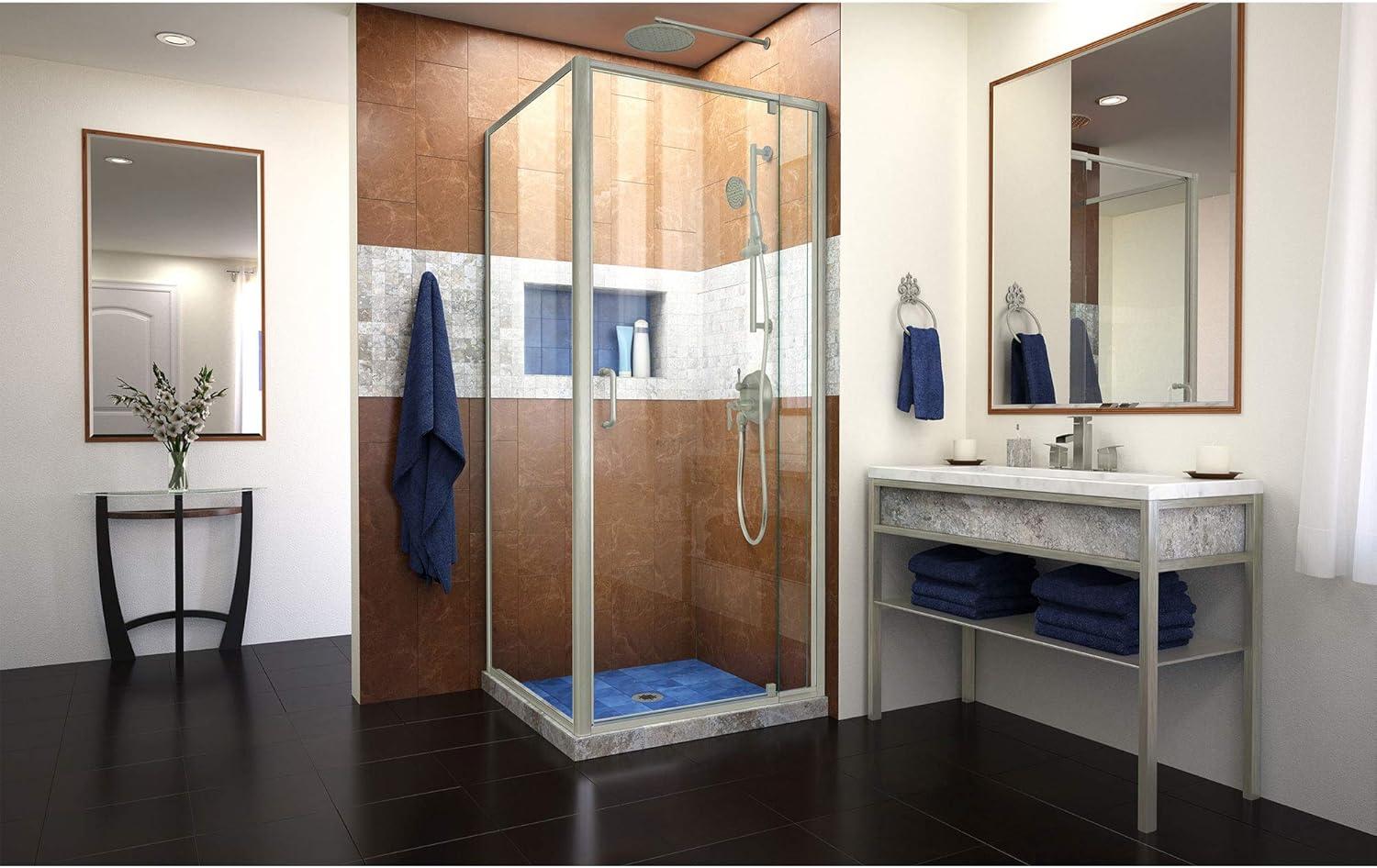 DreamLine Flex 36.44" W x 34.5" D x 72" H Framed Rectangle Pivot Shower Enclosure SHDR-2234340-RT-01