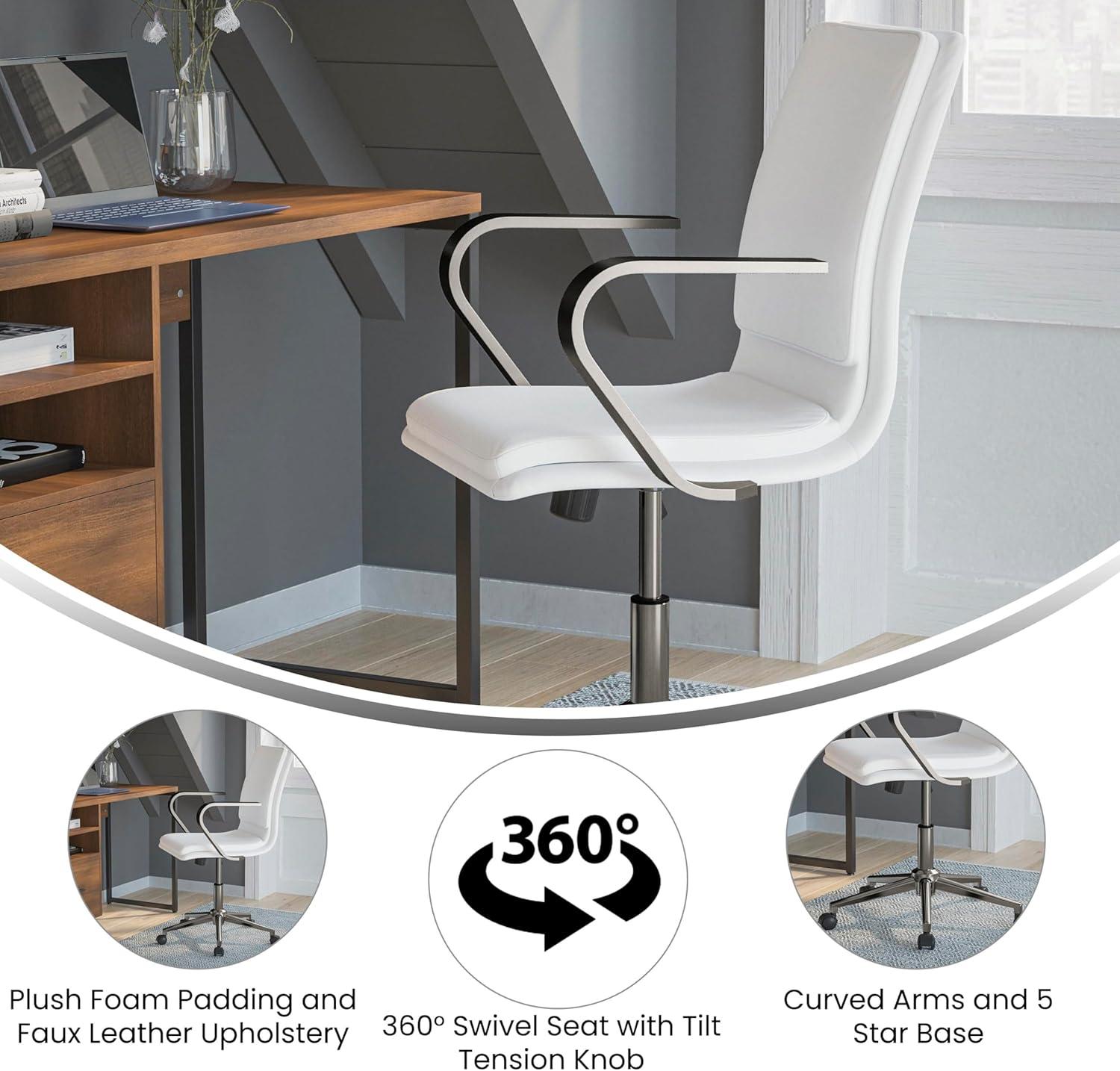 Flash Furniture Mid-Back Designer Upholstered Swivel Executive Office Chair with Armrests by Flash Furniture