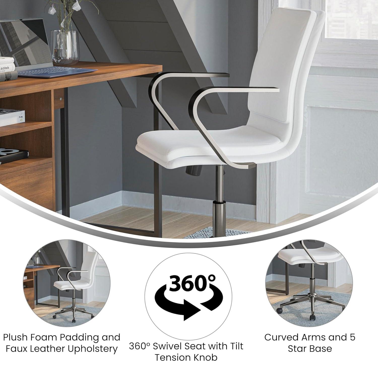 Flash Furniture Mid-Back Designer Upholstered Swivel Executive Office Chair with Armrests by Flash Furniture