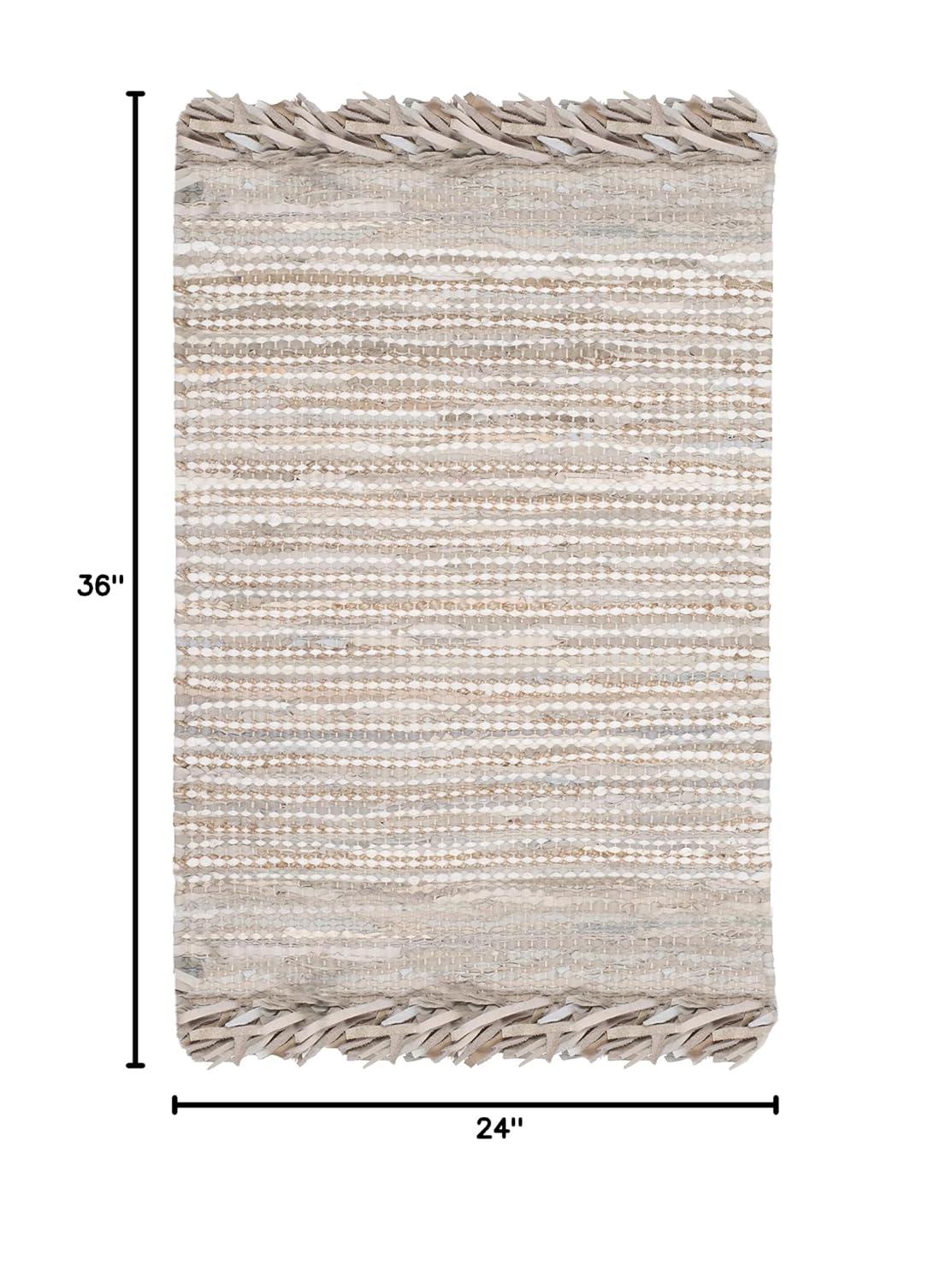 Vintage Leather VTL373 Hand Woven Accent Rug - Beige/Multi - 2'x3' - Safavieh.