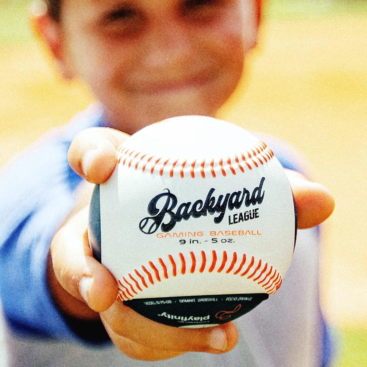 Playfinity Backyard League Gaming Baseball For Kids | Real Baseball with Sensors and App | Play, Train, Analyze and Connect with Others - White
