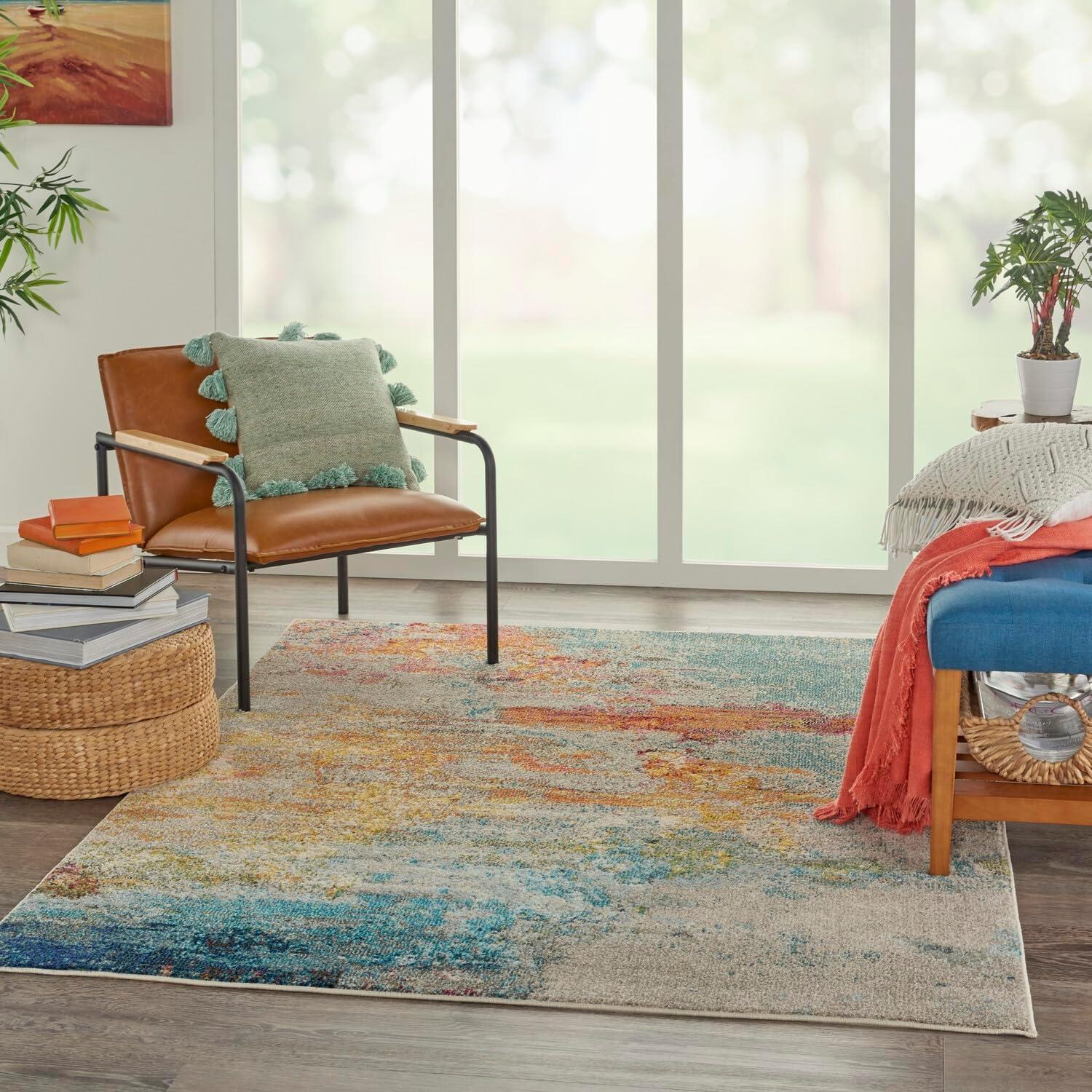 Nourison Celestial CES02 Sealife Indoor Area Rug 3'11" x 5'11"