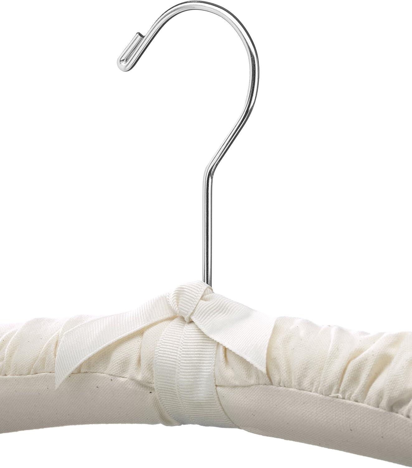 Whitmor Padded Metal Clothing Hangers with Swivel Hook, 6 Pack, Canvas, for adult use