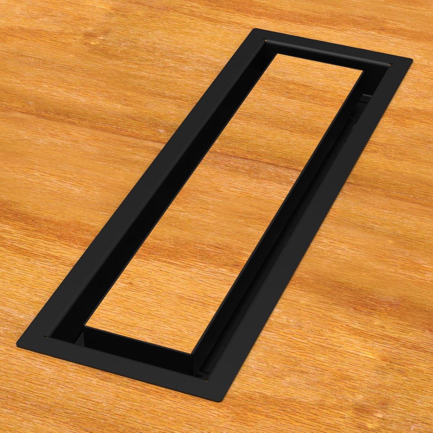 4x10-Classic, Floor-Matching Heavy-Duty Metal Vent Cover, Floor Register, Black, Made in Canada