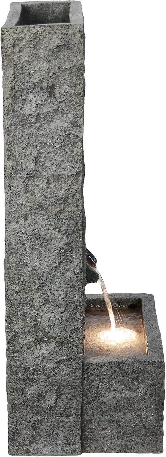 Hi-Line Gift Ltd 79613-C 32" H Rectangular Waterfall Fountain W/Ww LEDs