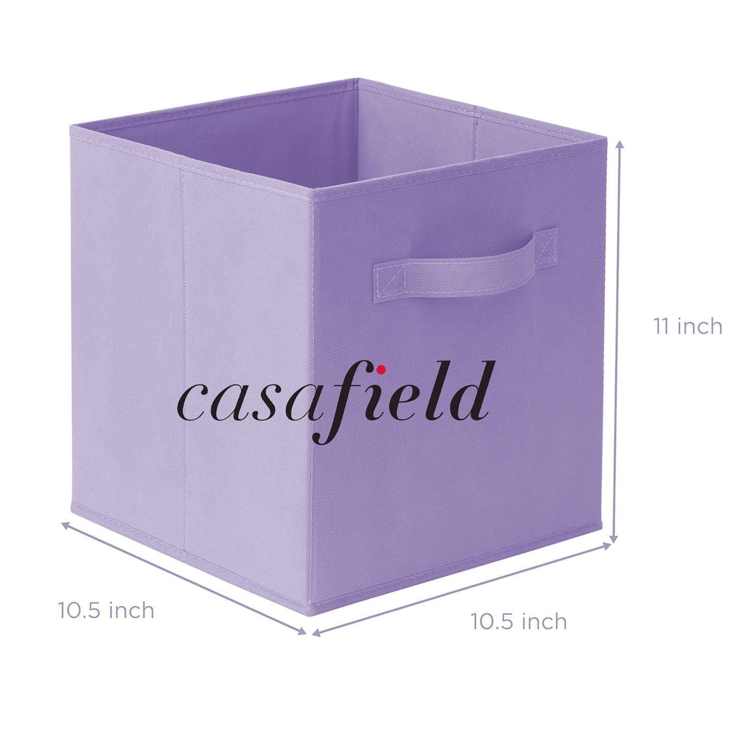 Casafield 10.5" L x 10.5" W x 11" H Collapsible Fabric Cube Storage Bins (Set of 6)