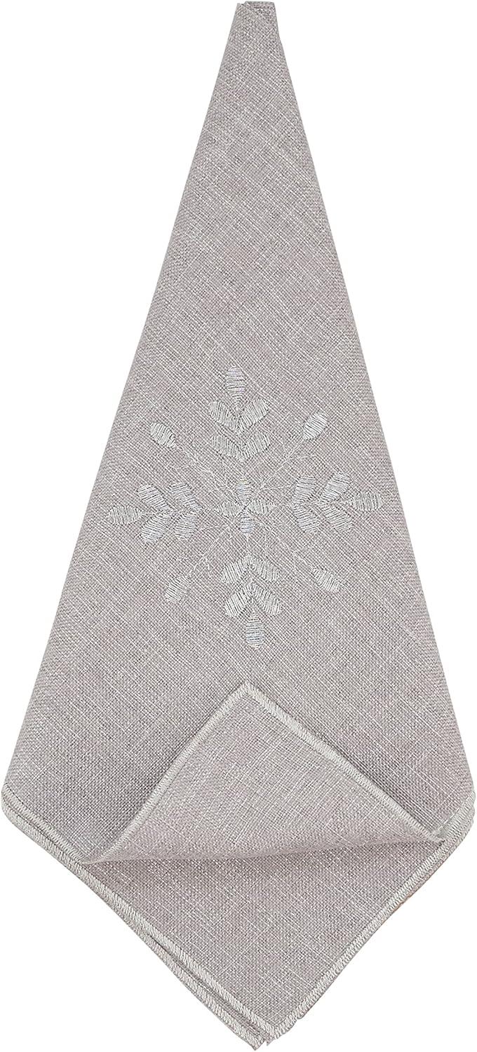 Saro Lifestyle Table Napkins With Snowflake Design (Set of 4)