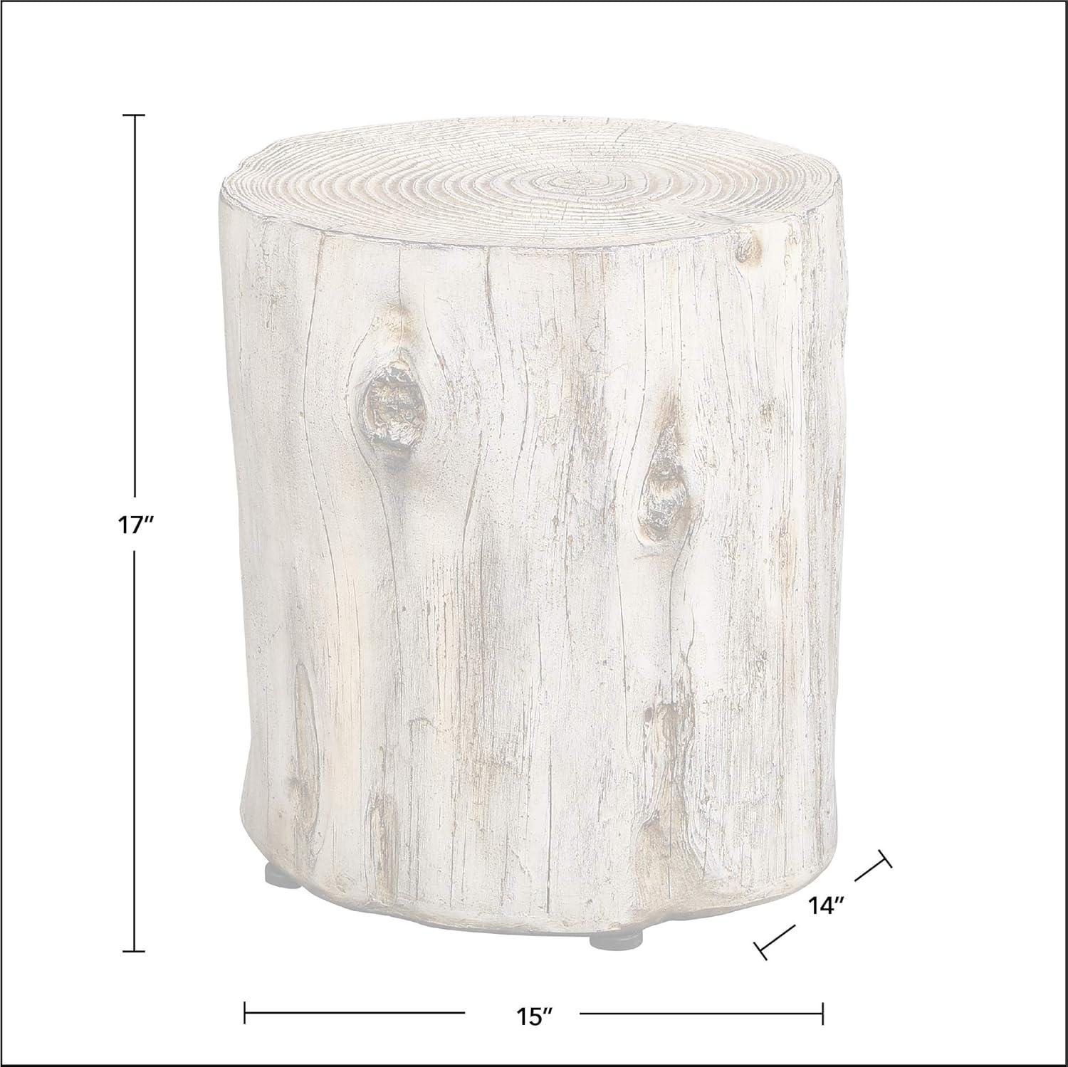 FirsTime & Co. Natural Arbor Log Outdoor End Table, Farmhouse, Painted, Round, Faux Wood, 15 x 14 x 17 in