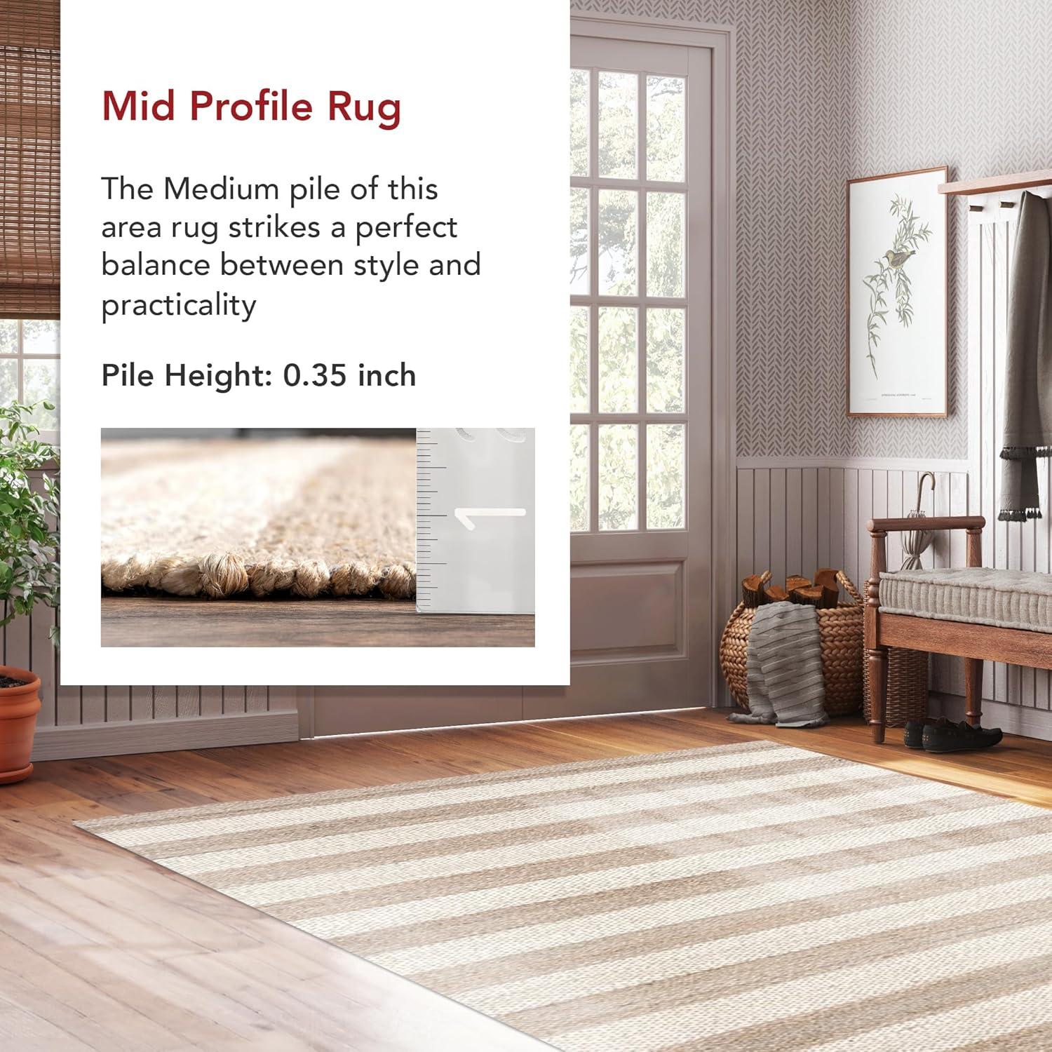 nuLOOM Flatweave Alisia Stripes Jute Area Rug