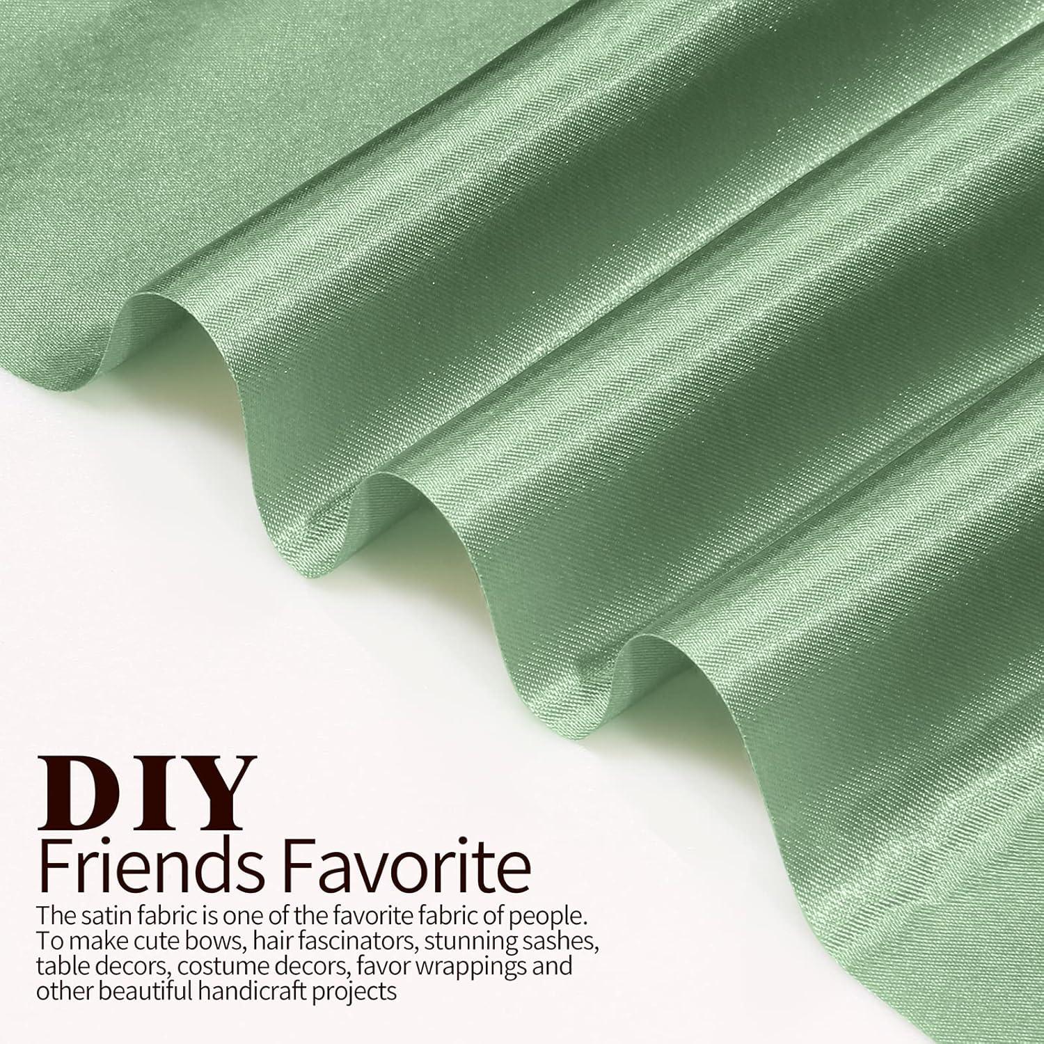 Crepe Back Satin Bridal Fabric Drapery Soft 60" Inches By the Yard (Sage)