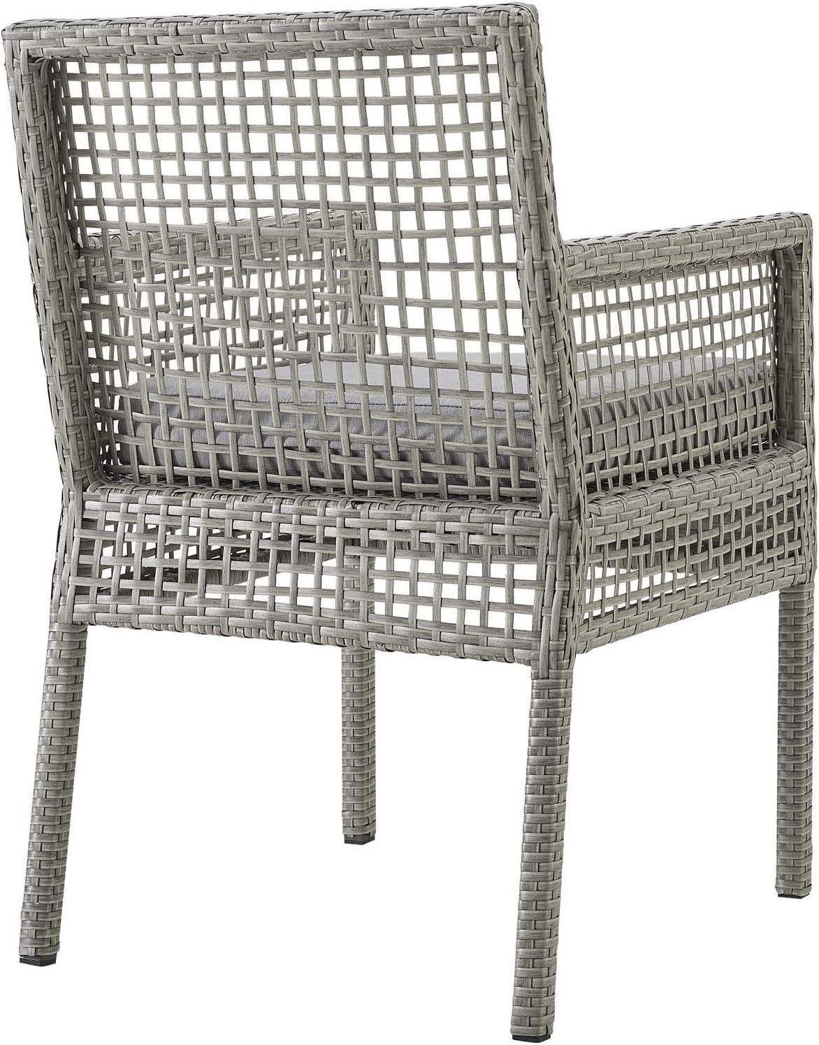 Modway Aura Outdoor Patio Wicker Rattan Dining Armchair - Gray Gray