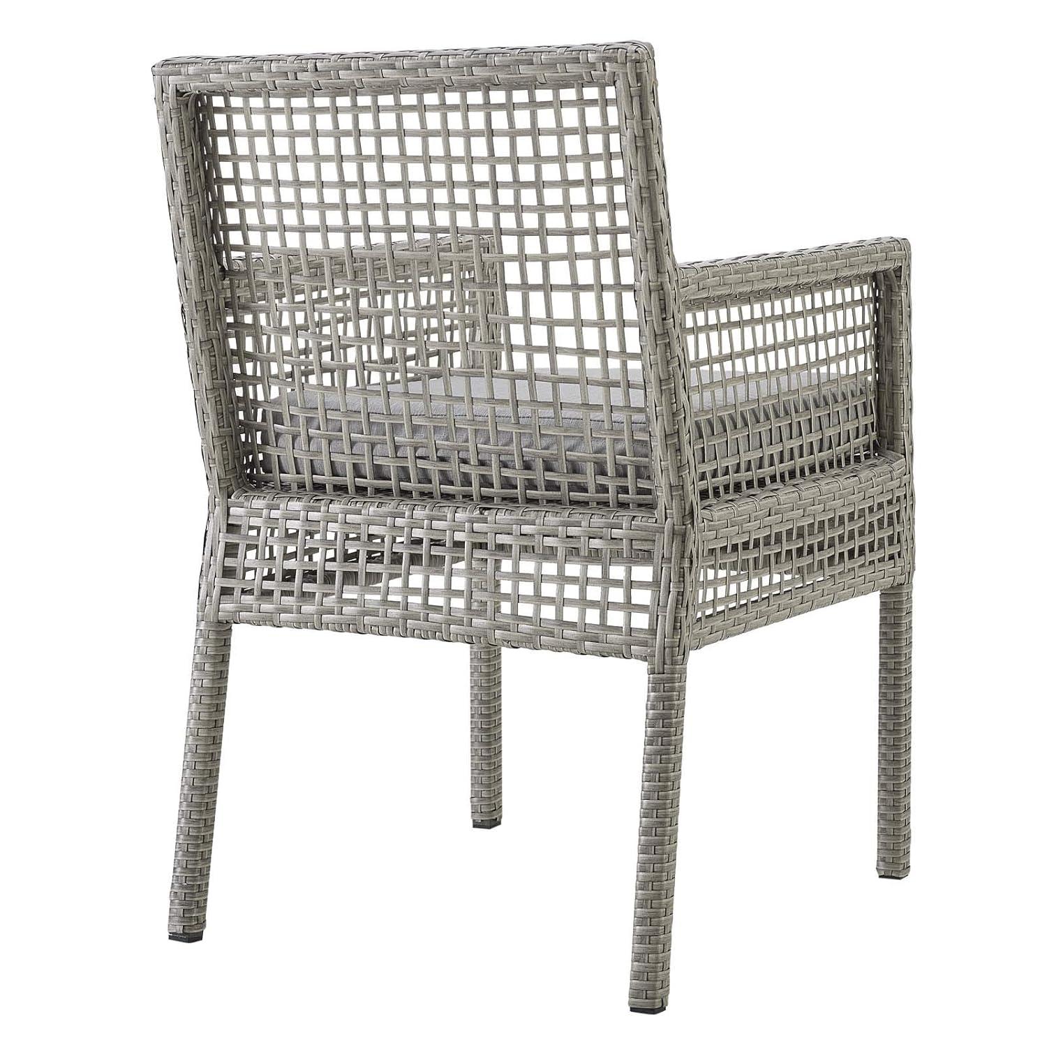 Modway Aura Outdoor Patio Wicker Rattan Dining Armchair - Gray Gray