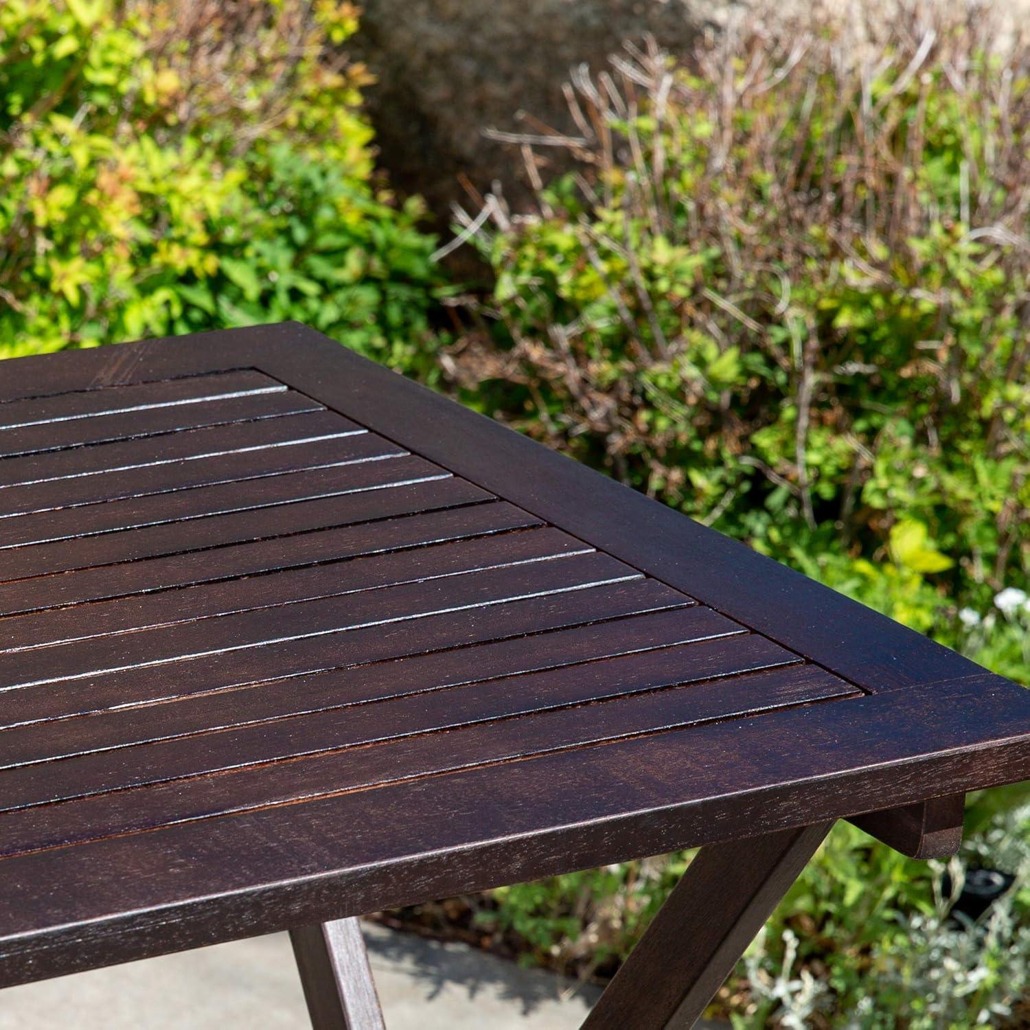 DTY Outdoor Living Twin Lakes 3-Piece Eucalyptus Café Bistro Set - Espresso, Square Table