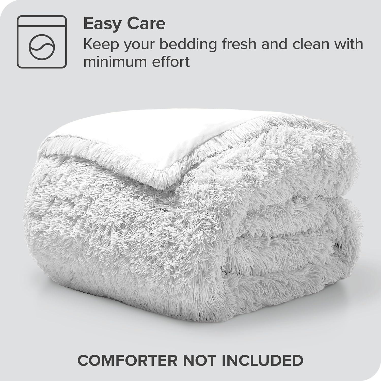 Bare Home Shaggy Fleece Plush Duvet Cover