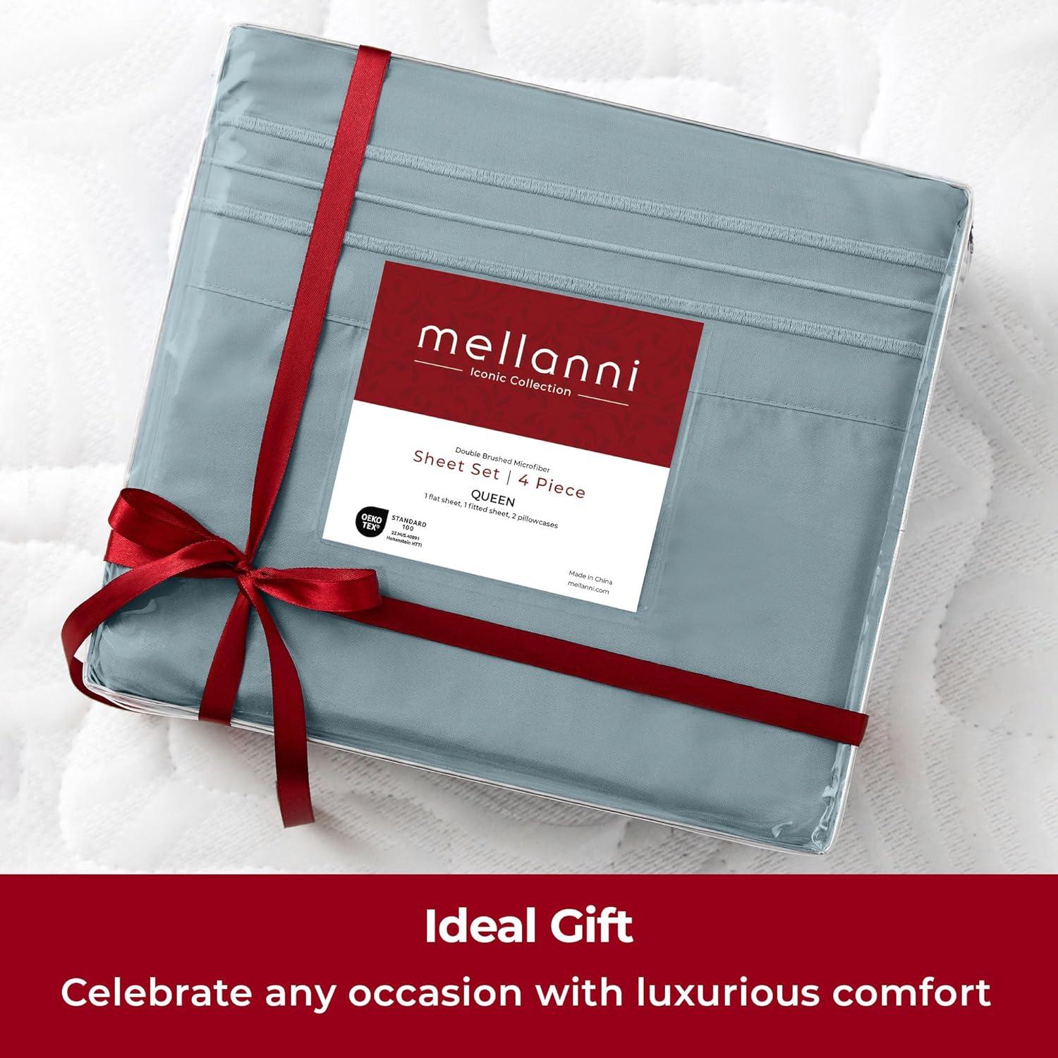Mellanni Brushed Microfiber Sheet Set, Twin, Spa Blue, 3 Piece
