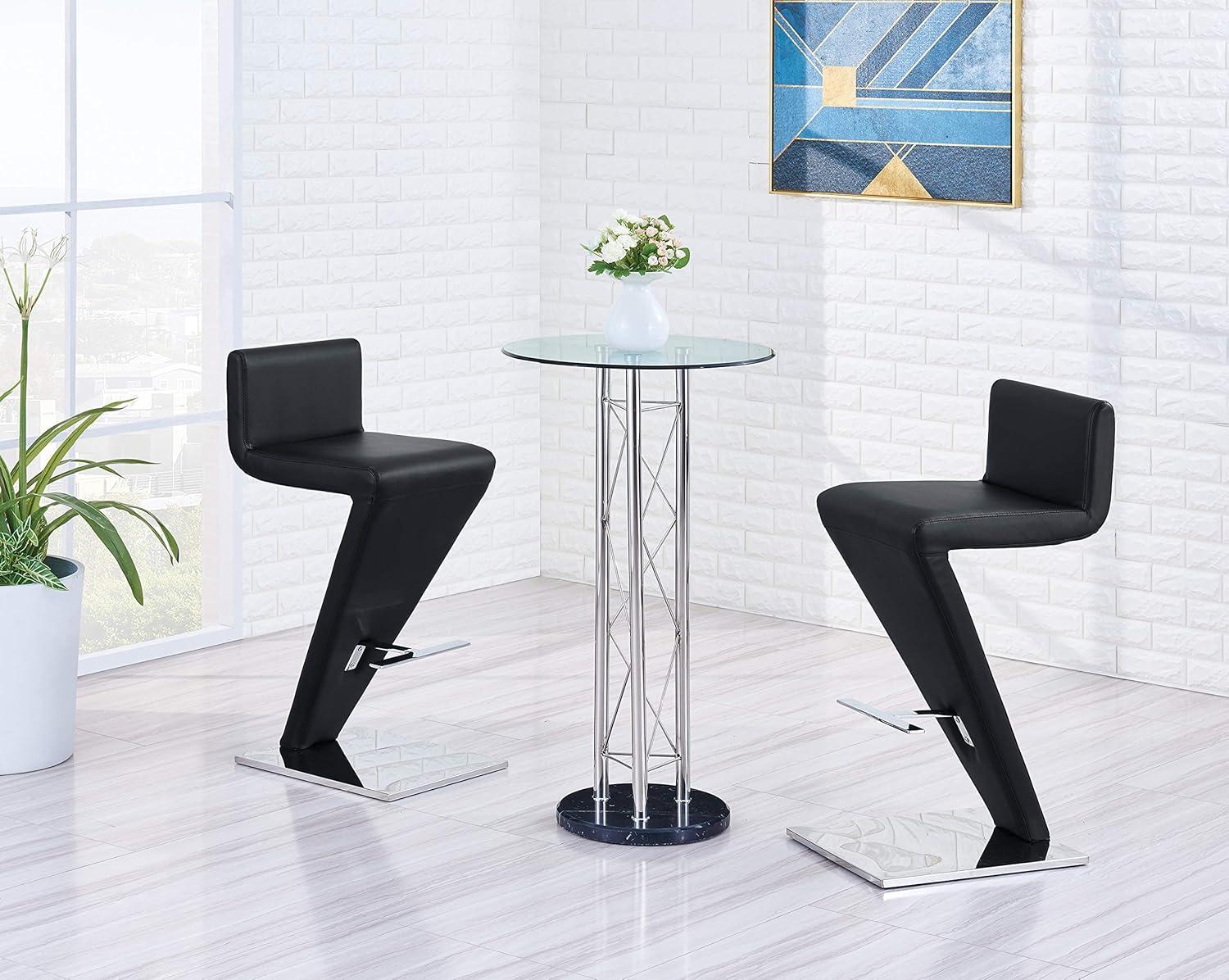 Global Furniture USA D208BT Black & Clear - Silver Bar Table
