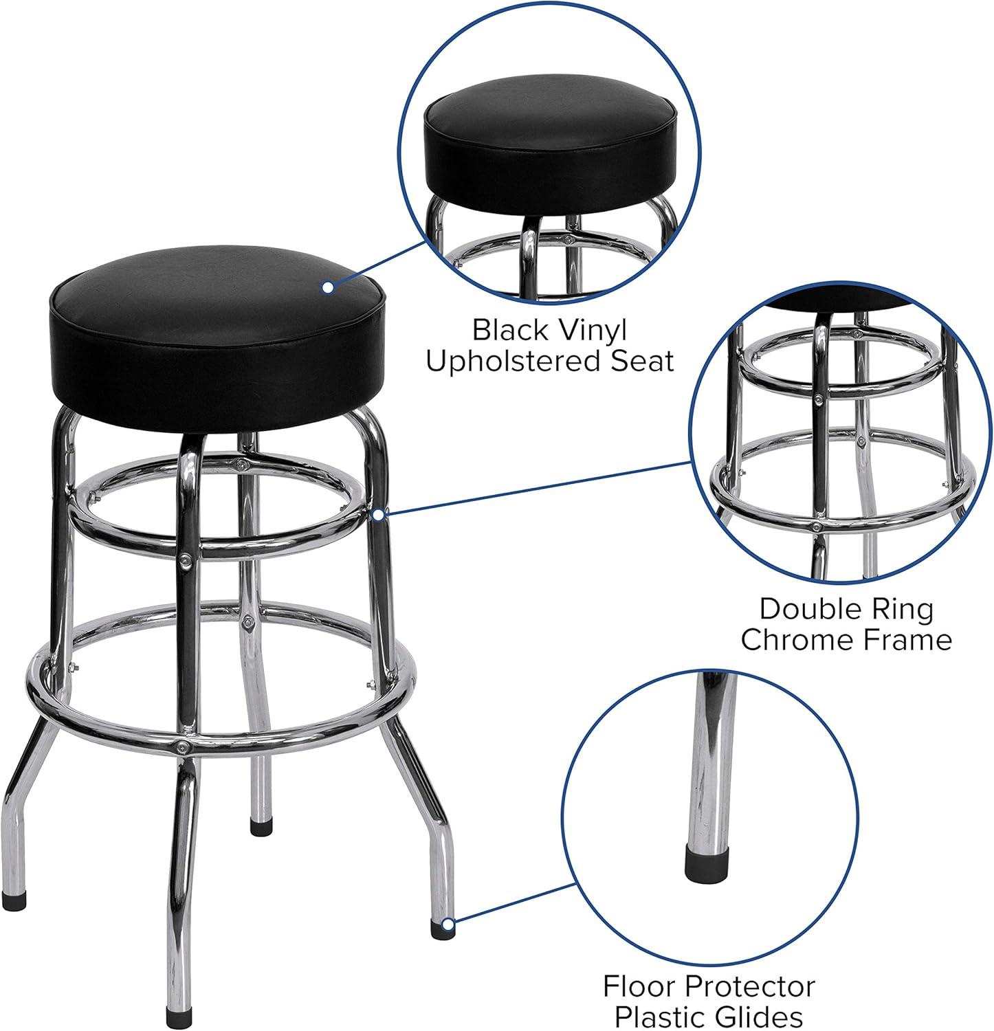 Flash Furniture Double Ring Chrome Barstool