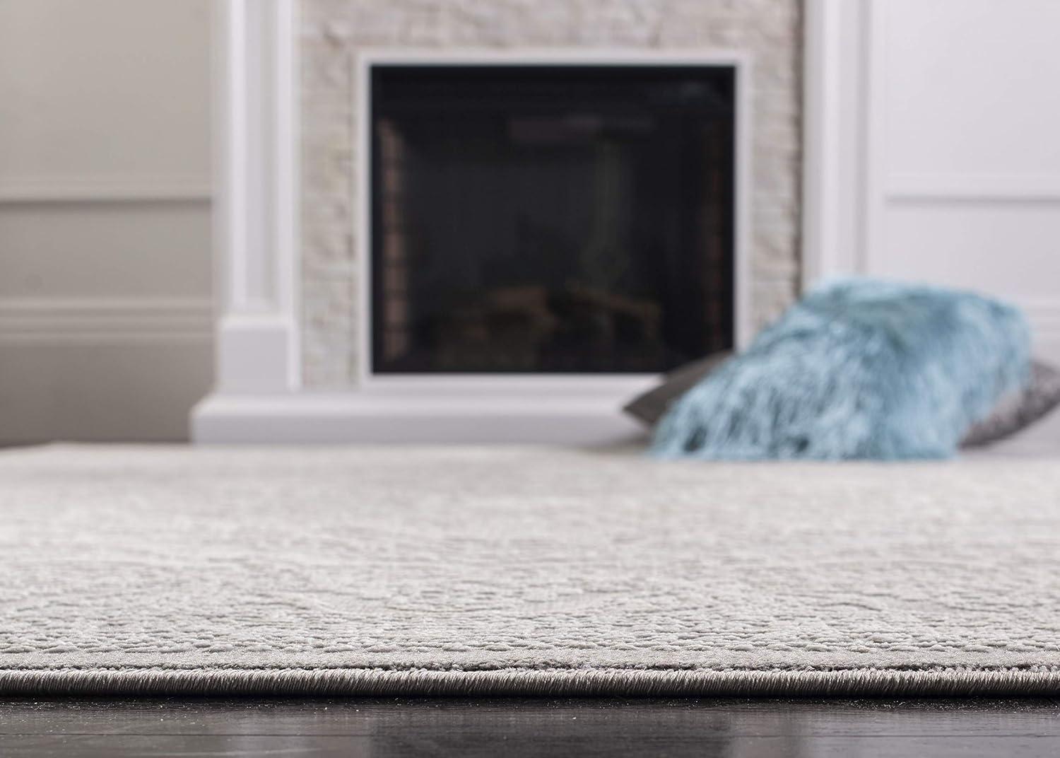 Reflection RFT668 Power Loomed Indoor Area Rug - Light Grey/Cream - 6'7"x6'7" - Safavieh.