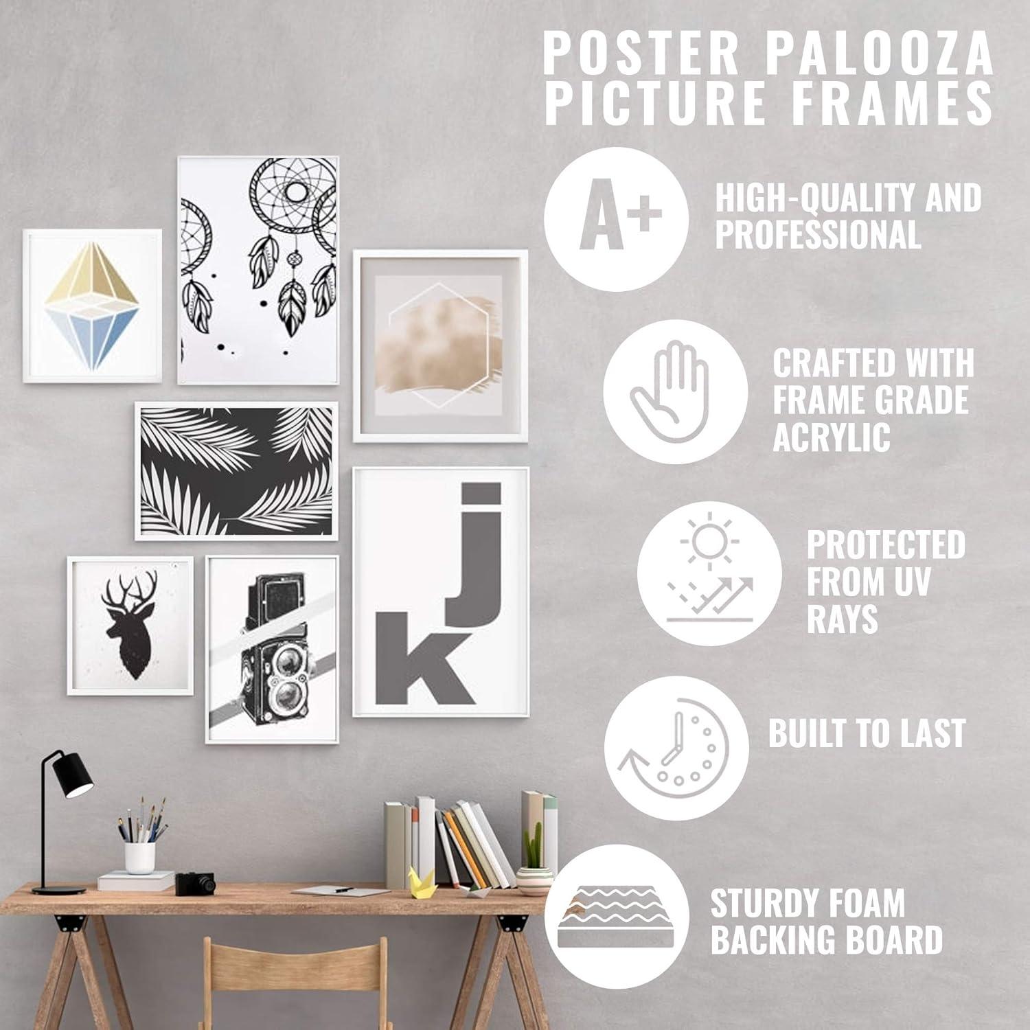 13x17 Frame White With White Picture Mat For 13x17 Photo - White 15x19 Frame To Display Print or