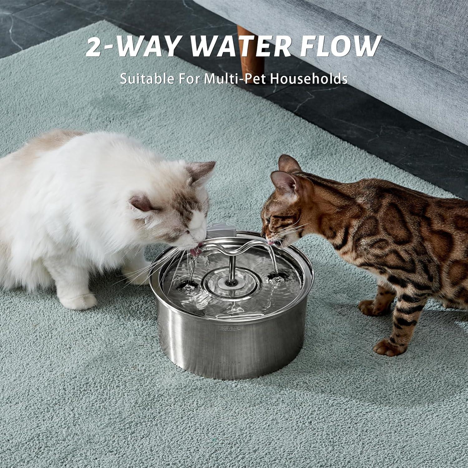 Stainless Steel Ultra-Quiet Cat Water Fountain