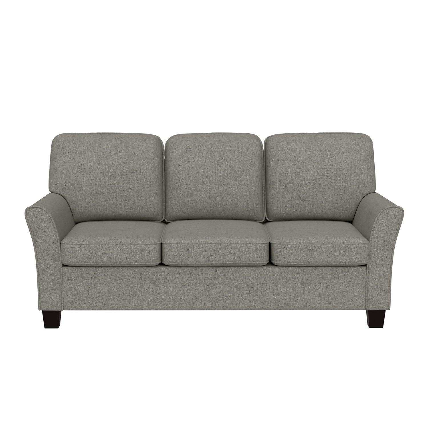 Hillsdale Lorena Modern Upholstered Sofa Fabric Couch, Gray